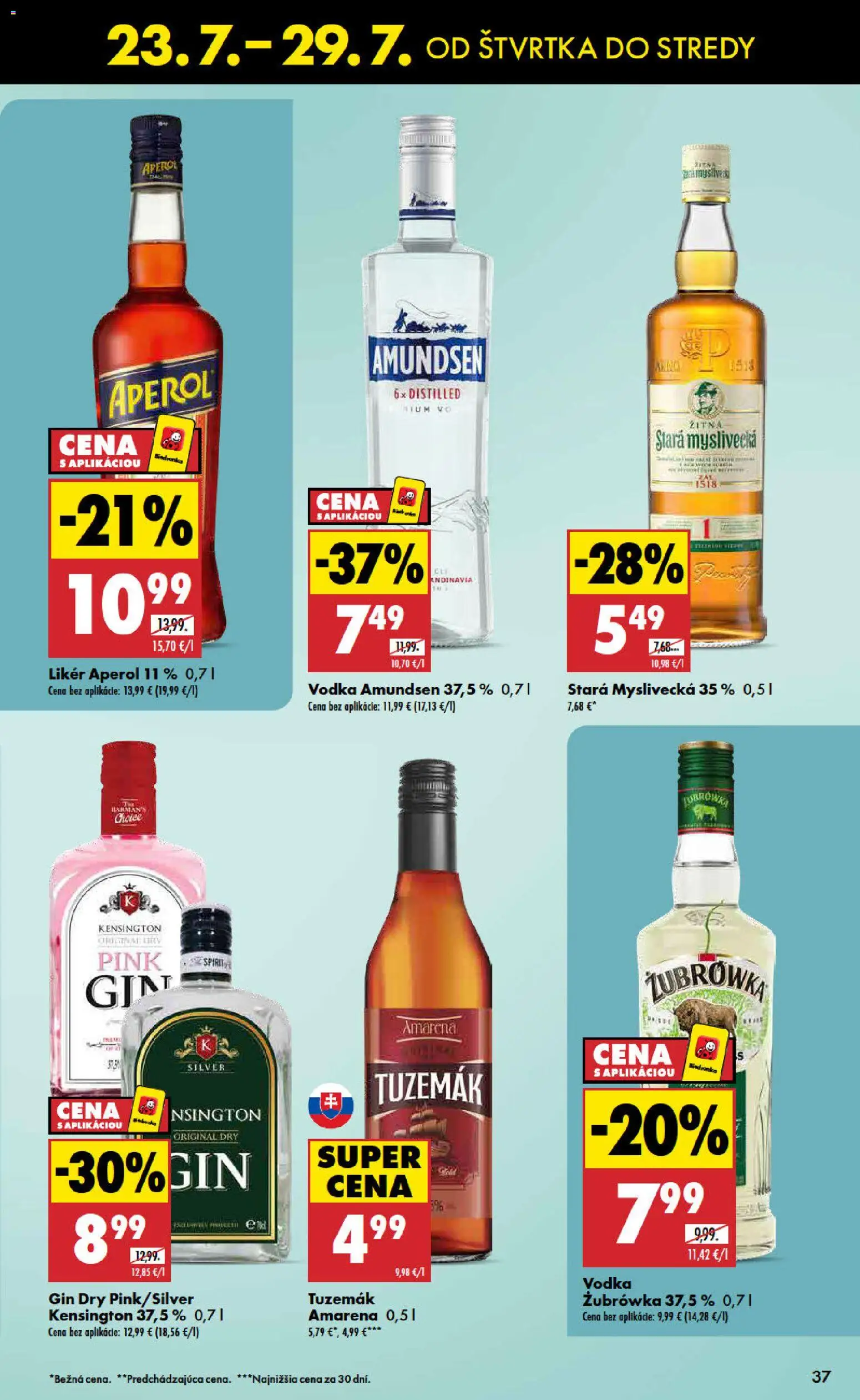 Nové Biedronka akcie – leták je platný od 23.07.2026 | Strana: 37 | Produkty: Vodka, Amundsen vodka, Aperol, Rum