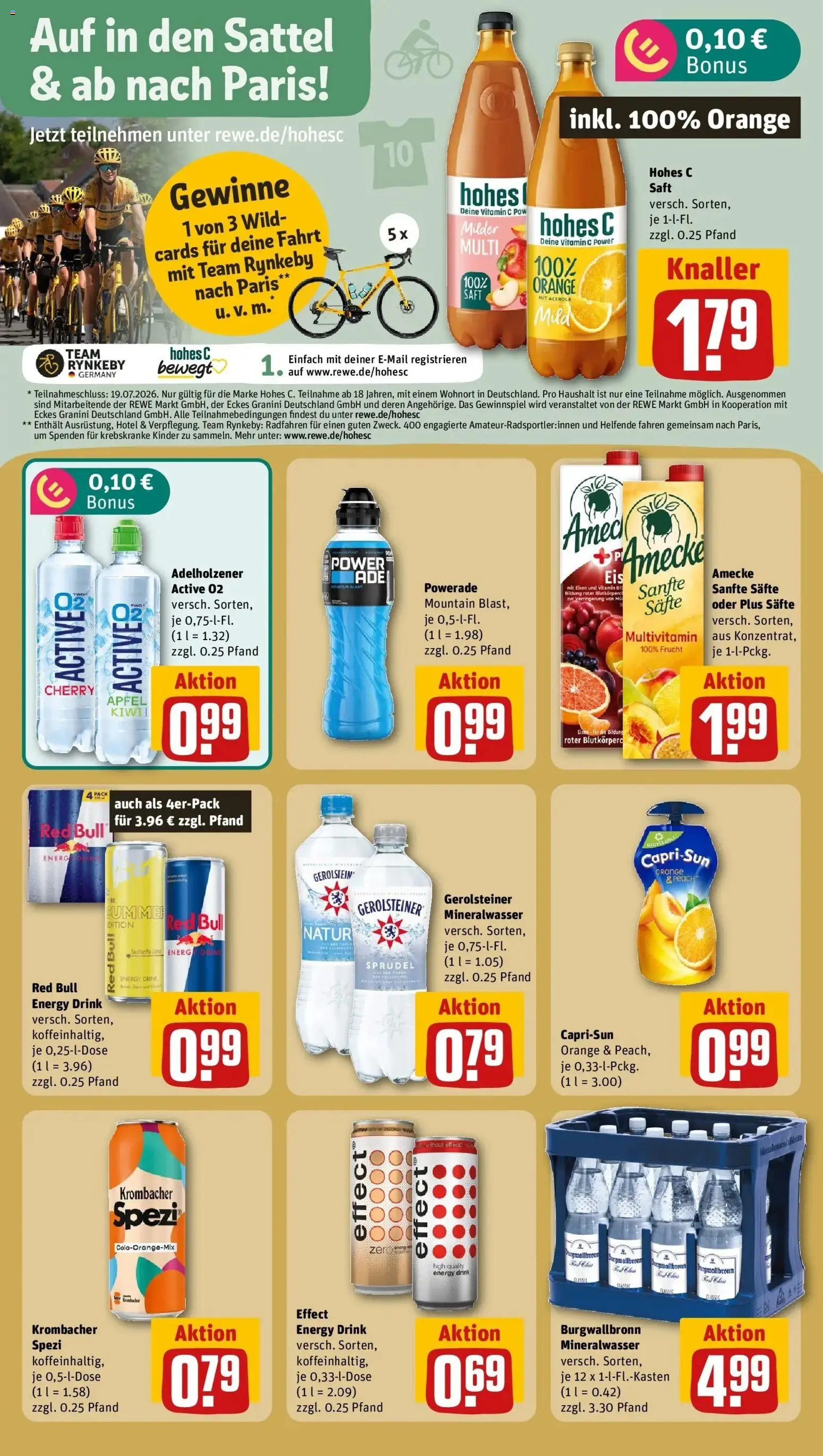 Rewe Prospekt Krefeld – gültig ab 13.07.2026 | Seite: 18 | Produkte: Red bull, Adelholzener, Granini, Hohes c
