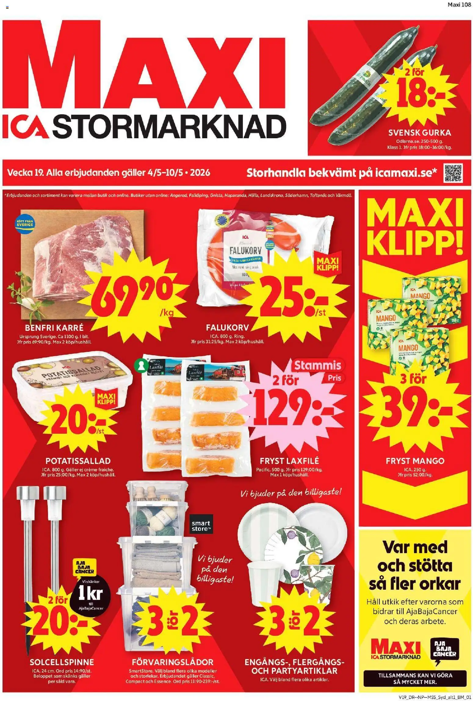 ICA Maxi reklamblad aktuell från 04.05.2026 | Sida: 1
