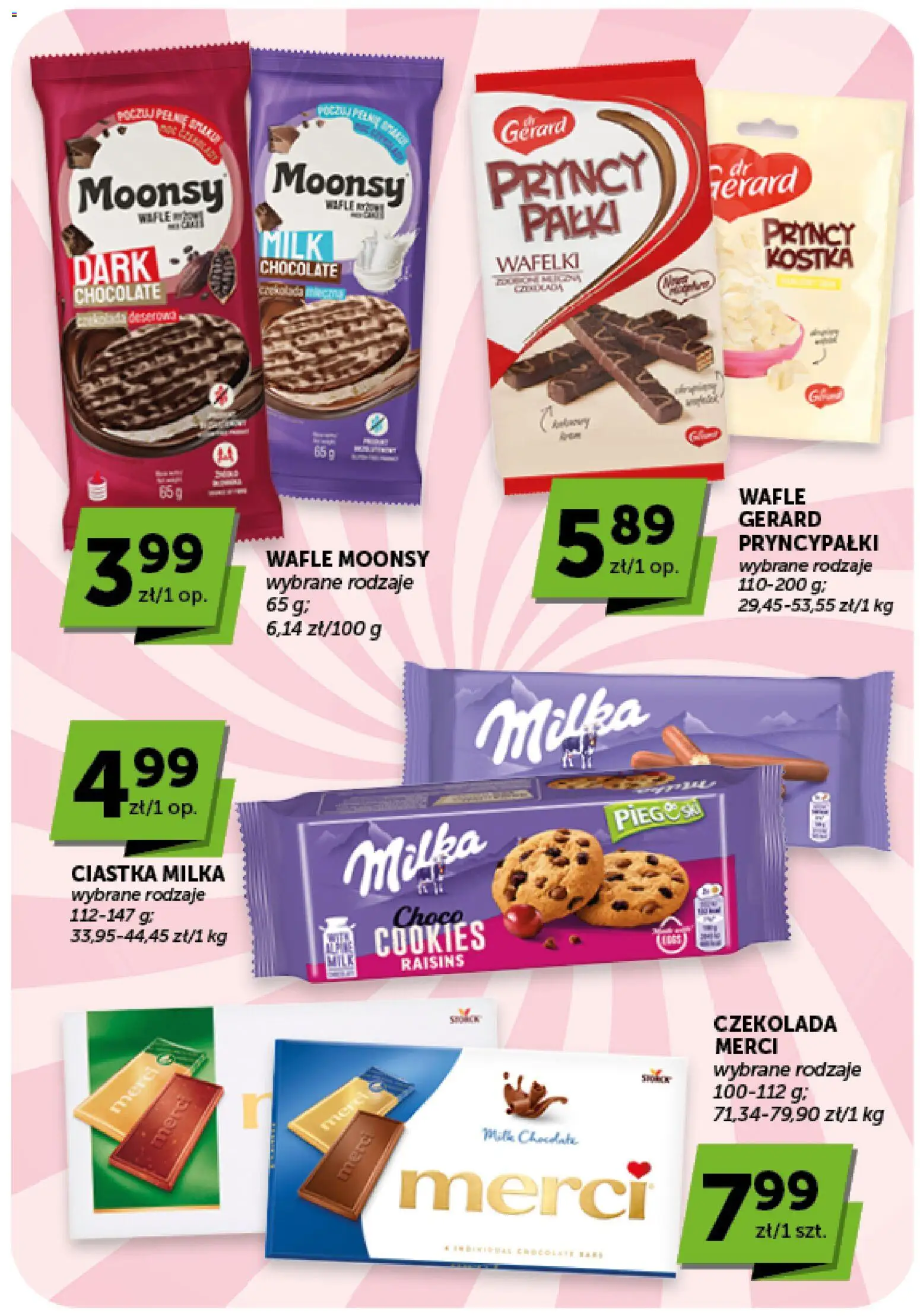 Groszek gazetka od 20.08.2026 | Strona: 28 | Produkty: Wafle, Merci, Milka, Czekolada