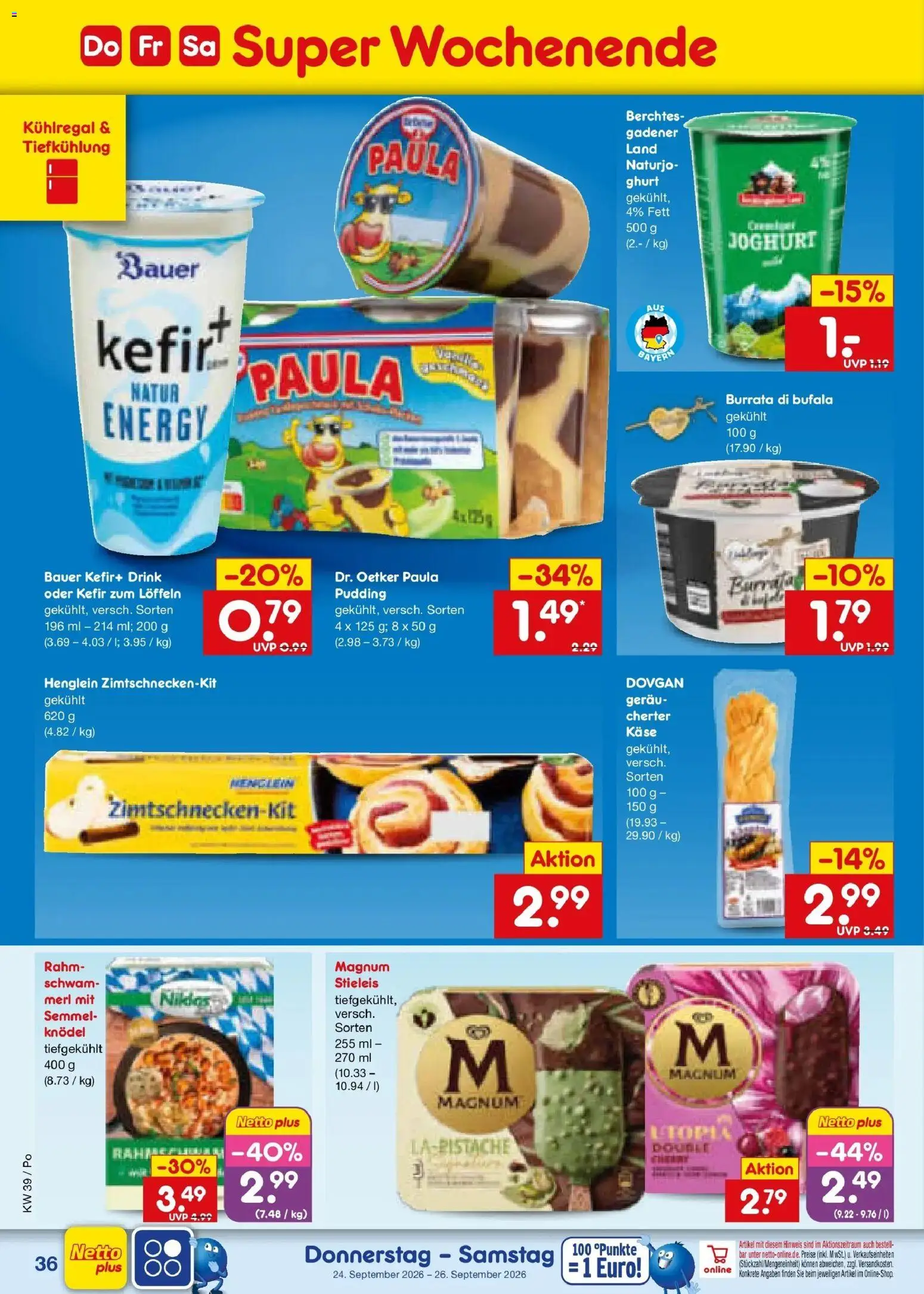 Netto Marken-Discount Prospekt Selb – gültig ab 21.09.2026 | Seite: 52 | Produkte: Kefir, Käse, Joghurt, Pudding