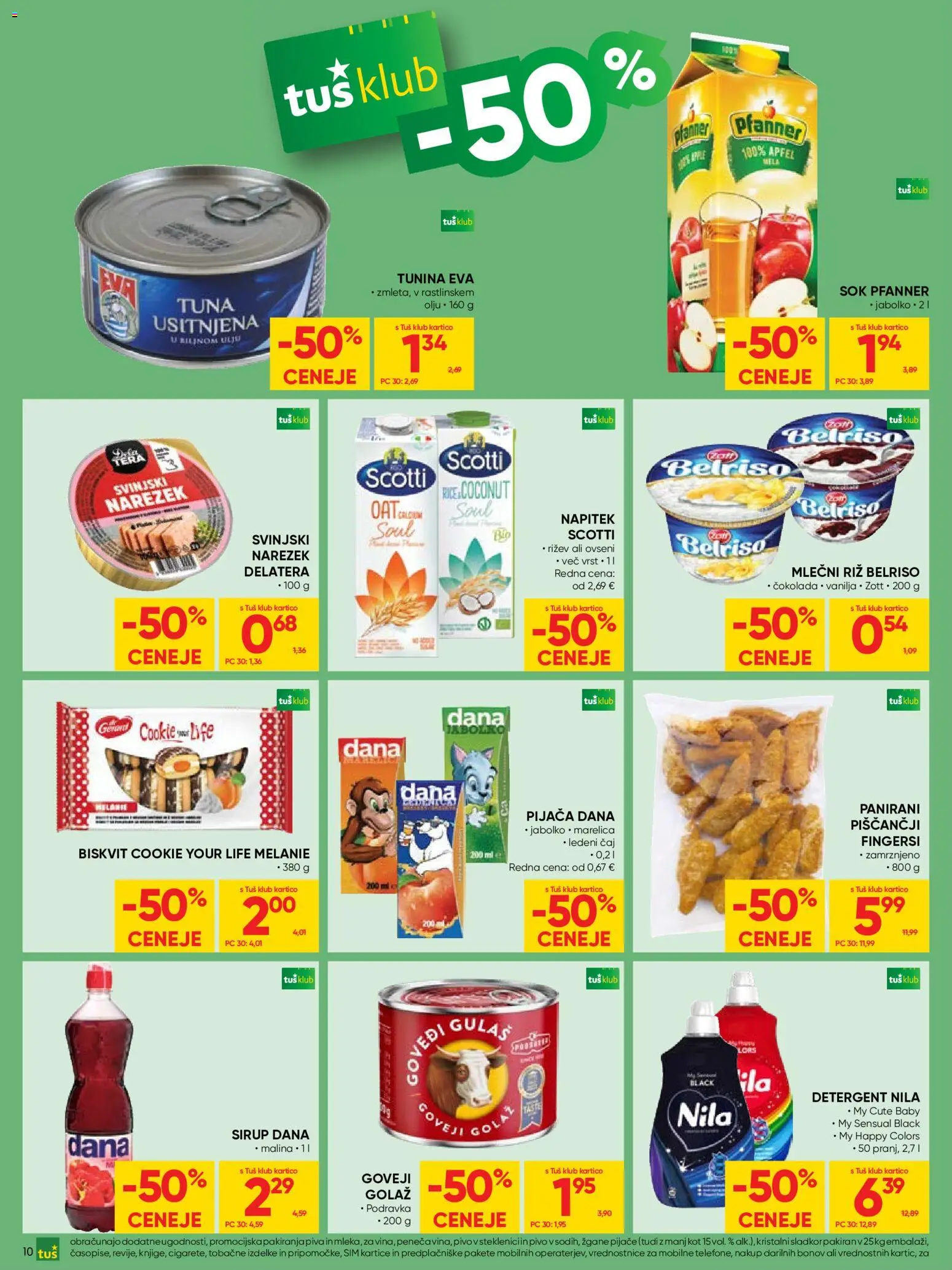 Novi Tuš katalog ponudbe – veljaven od 13.05.2026 | Stran: 10 | Izdelki: Tuna, Ledeni čaj, Sok, Riz