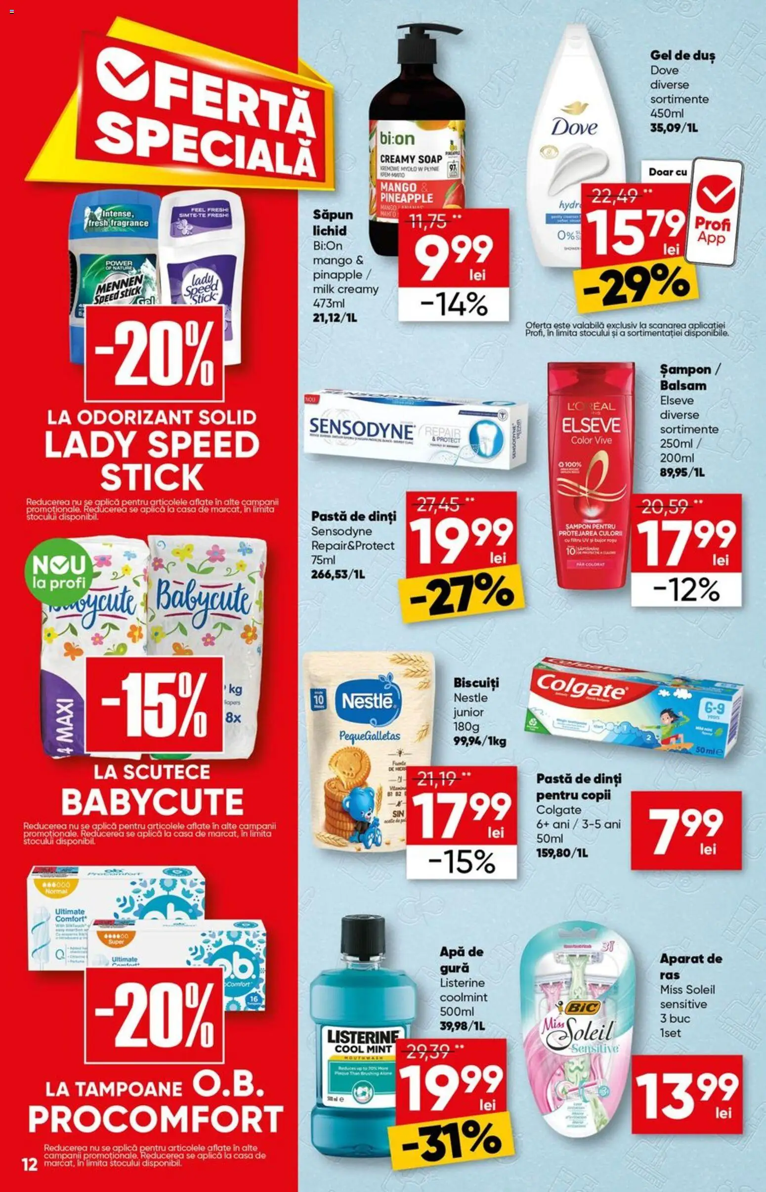 Noul catalog Profi – valabil de la 27.05.2026 | Pagină: 12 | Produse: Duș, Săpun, Gel de duș, Biscuiți