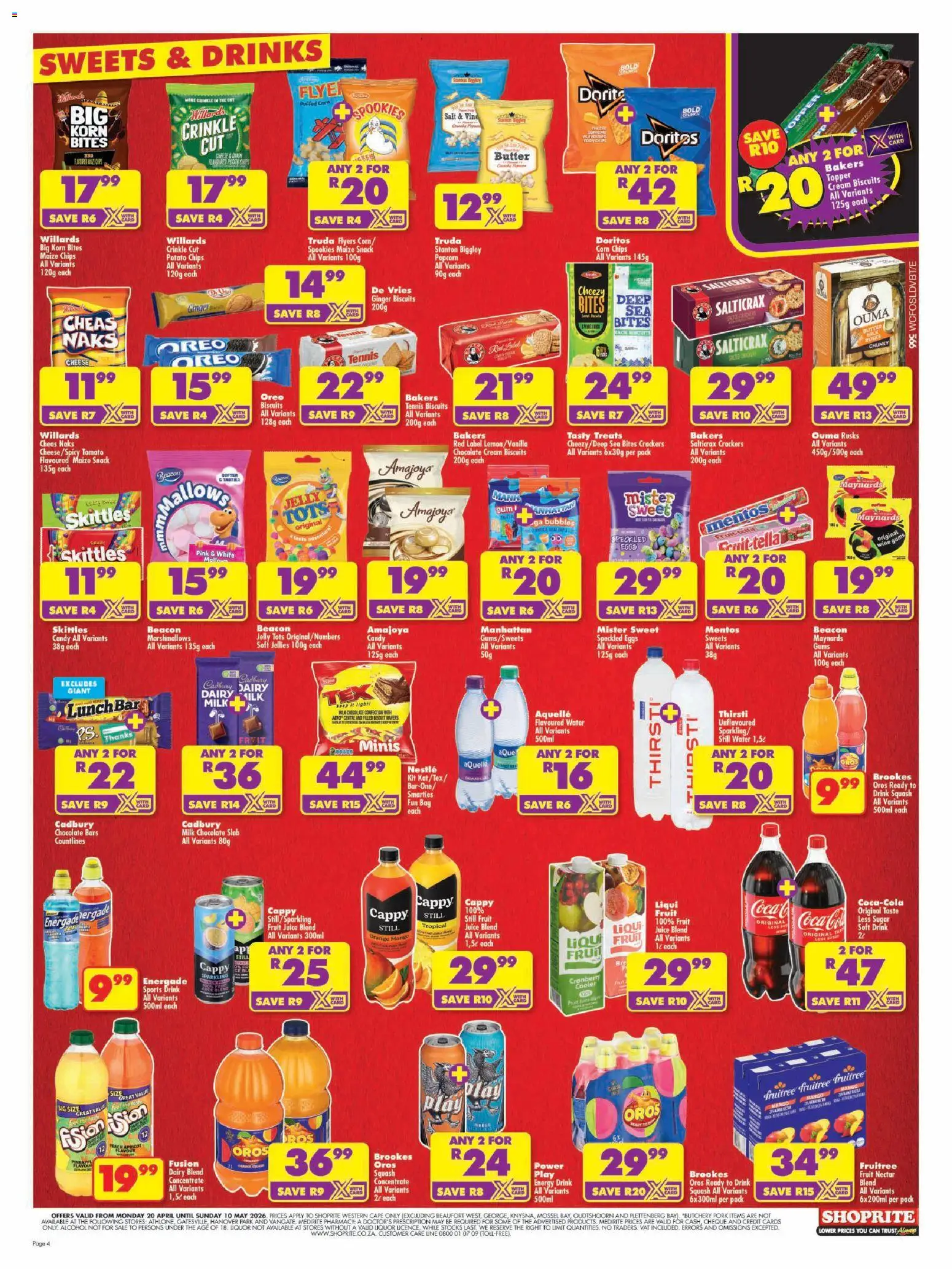 New Shoprite catalogue – valid from 20.04.2026 | Page: 4 | Products: Cooler, Butter, Eggs, Water