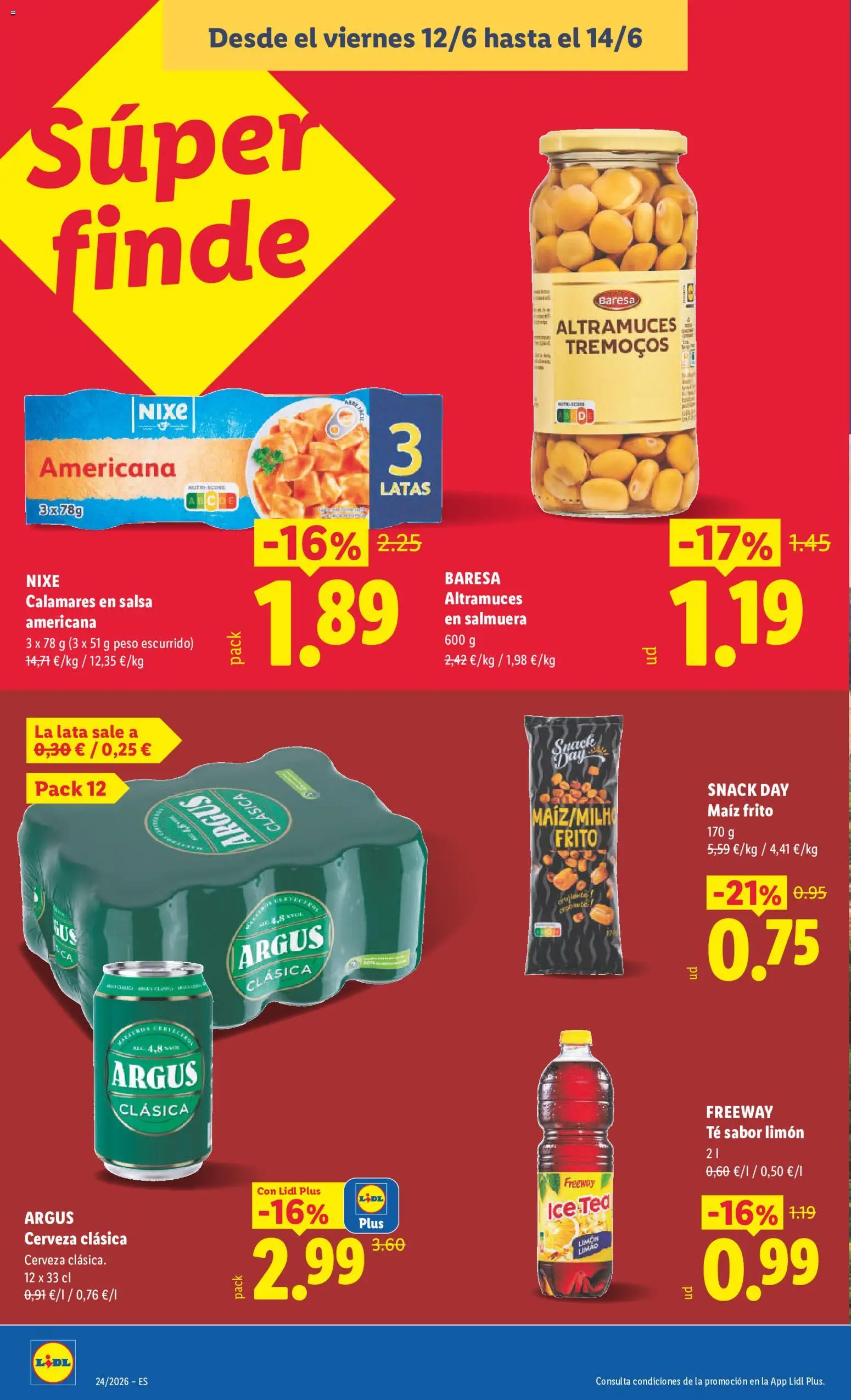 Lidl folleto │ válido desde el 08.06.2026 | Página: 30 | Productos: Calamares, Cerveza, Té, Peso