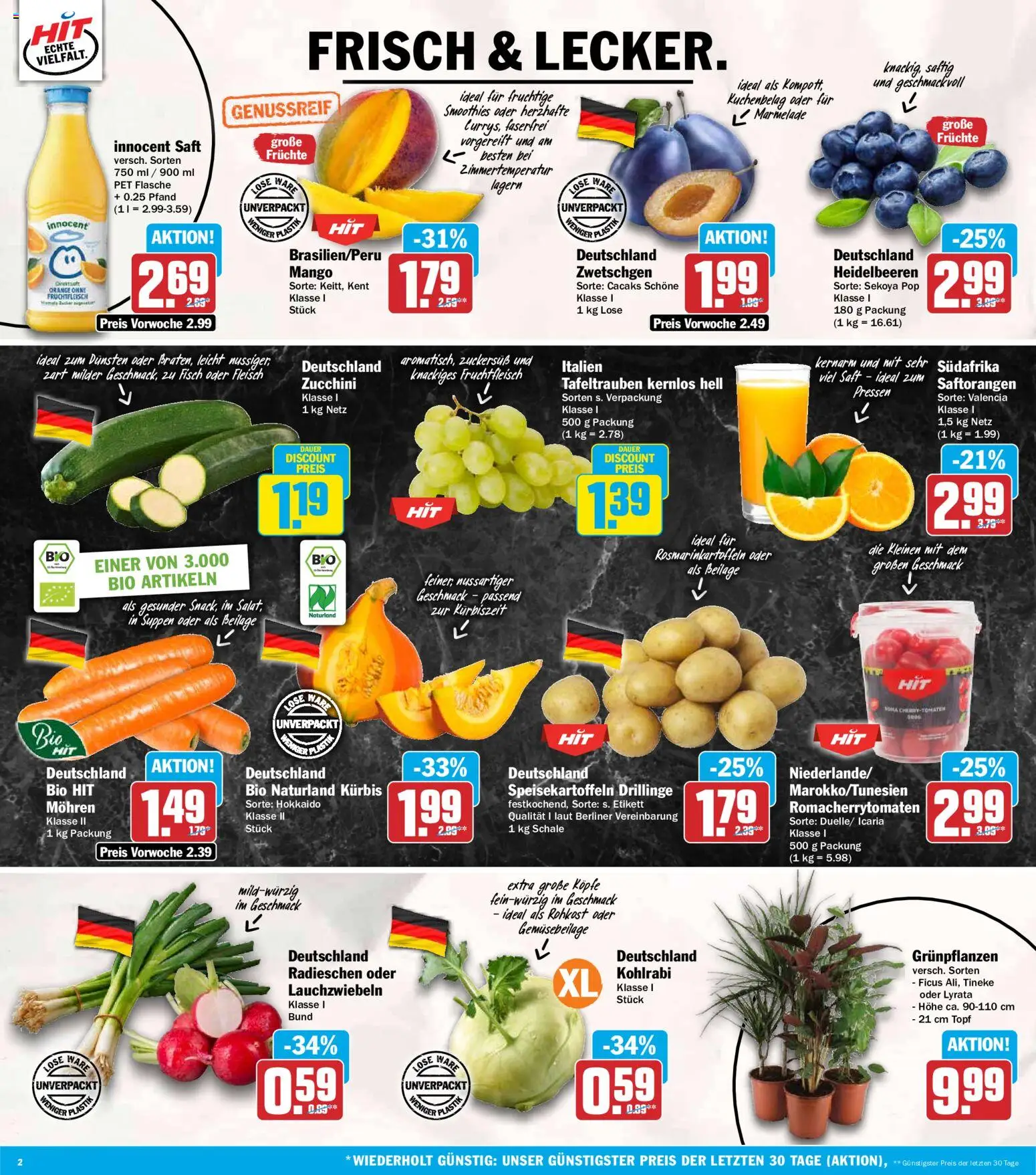 HIT Prospekt – gültig ab 31.08.2026 | Seite: 2 | Produkte: Berliner, Mohren, Mango, Kürbis