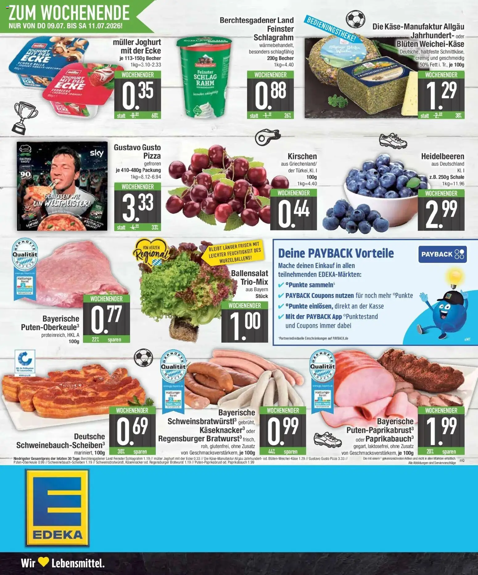 E center Wochenangebote – gültig ab 06.07.2026 | Seite: 20 | Produkte: Joghurt, Bratwurst, Kirschen, Heidelbeeren
