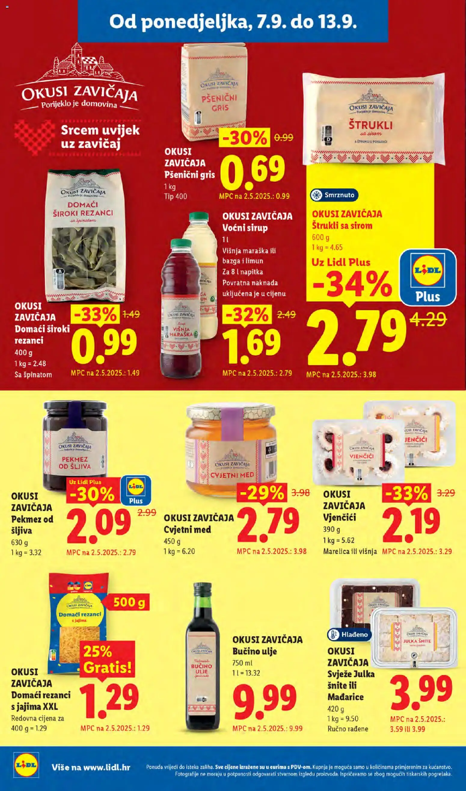 Lidl katalog | vrijedi od 07.09.2026 | Stranica: 16 | Proizvodi: Pekmez od sljiva, Voćni sirup, Okusi zavičaja, Rezanci