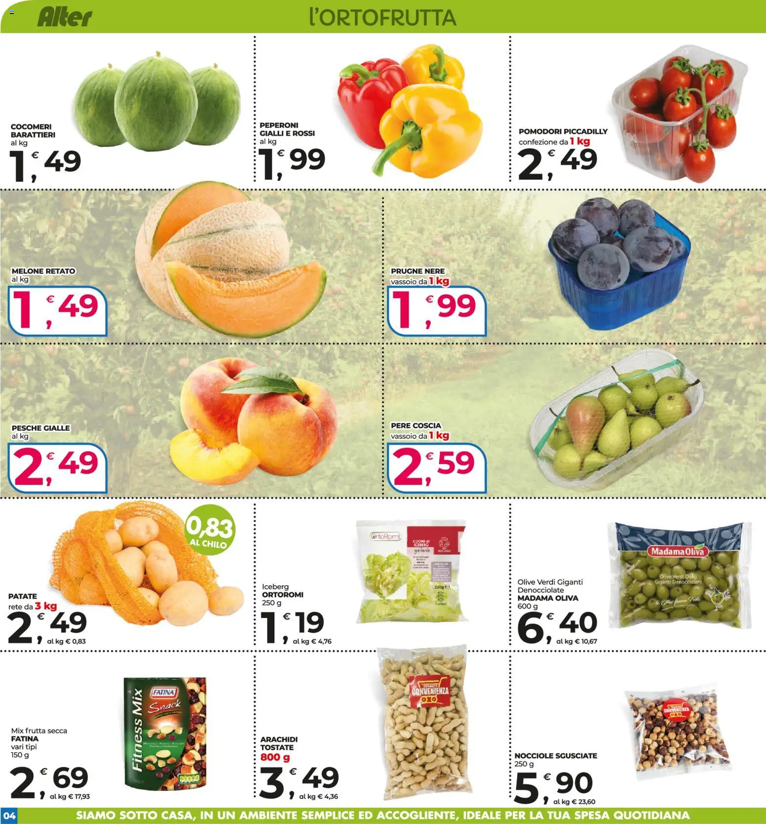 Volantino Alter Discount del 23/07/2026 | Pagina: 4 | Prodotti: Peperoni, Olive, Arachidi, Vassoio