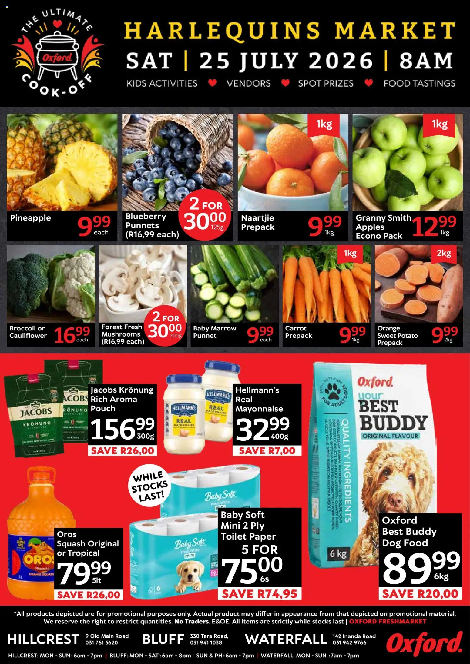New Oxford Freshmarket catalogue – valid from 18/07/2026 | Page: 2 | Products: Mushrooms, Pineapple, Toilet paper, Dog food