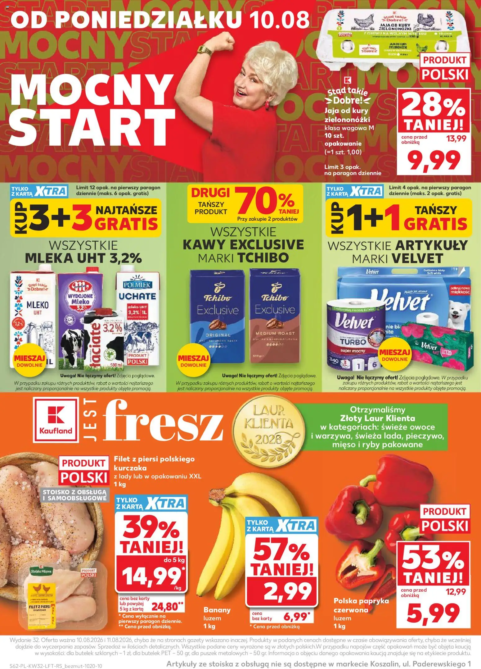 Kaufland Polsko leták od 06.08.2026 | Strana: 62 | Produkty: Mléko, Banány, Ryby, Velvet