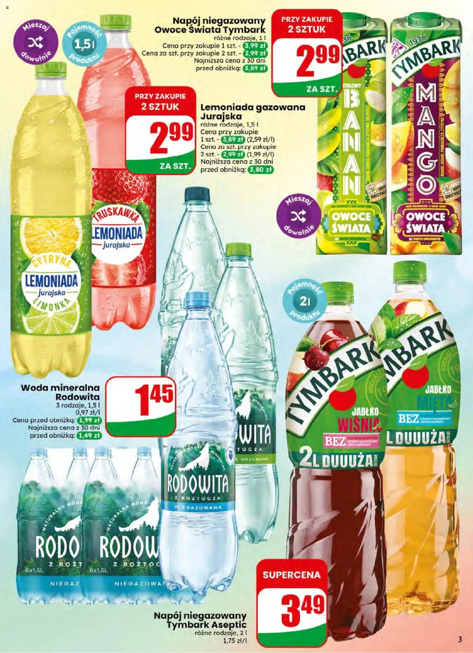 Dino gazetka od 08.07.2026 | Strona: 3 | Produkty: Cytryna, Limonka, Woda, Owoce