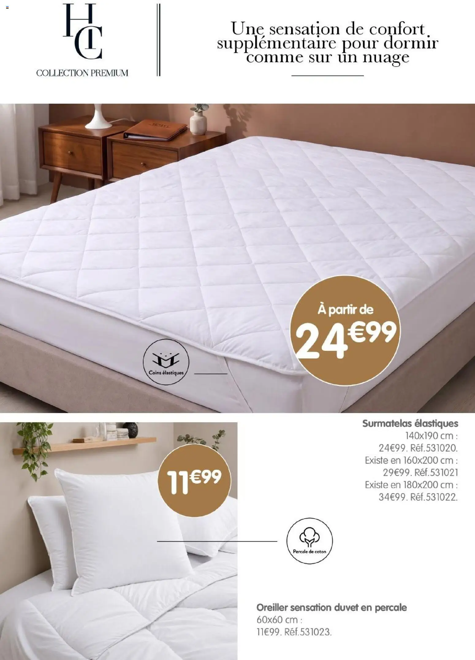 {H1} | Page: 4 | Produits: Surmatelas, Coton, Oreiller, Élastiques
