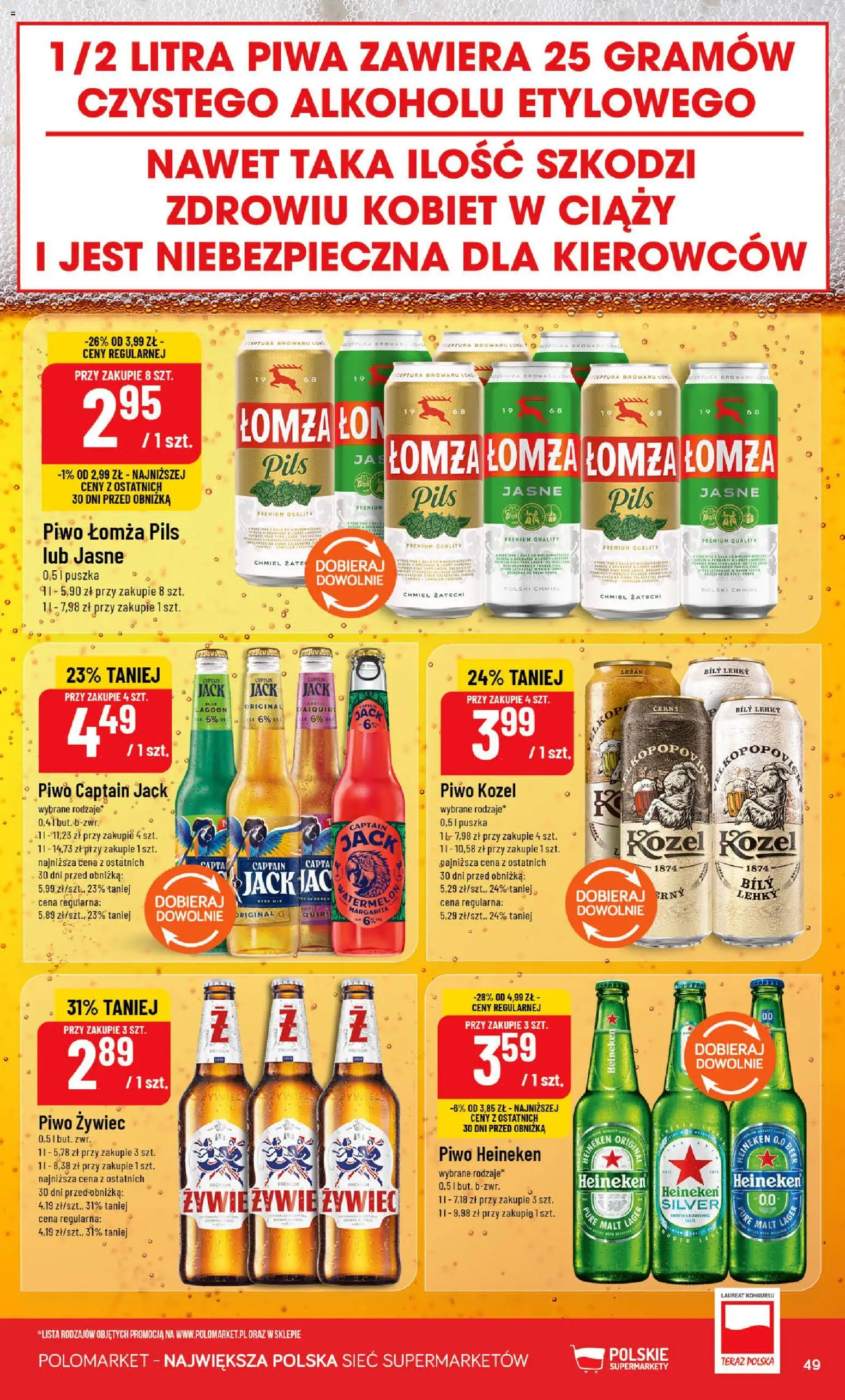 POLOmarket gazetka od 13.05.2026 | Strona: 49 | Produkty: Piwo, Piwo kozel, Heineken