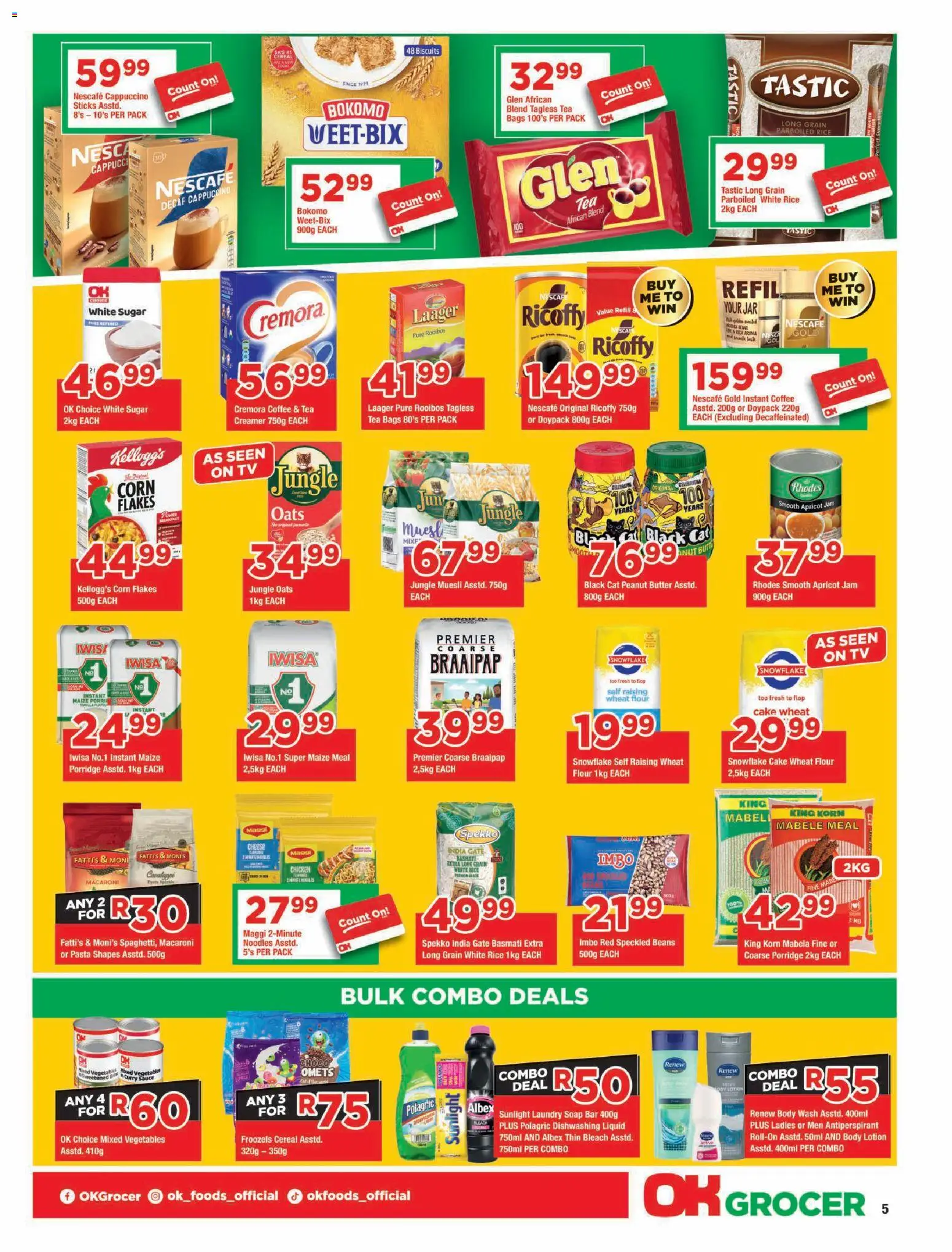 New OK Foods catalogue – valid from 23/09/2026 | Page: 5 | Products: Bleach, Gate, Oats, Coffee
