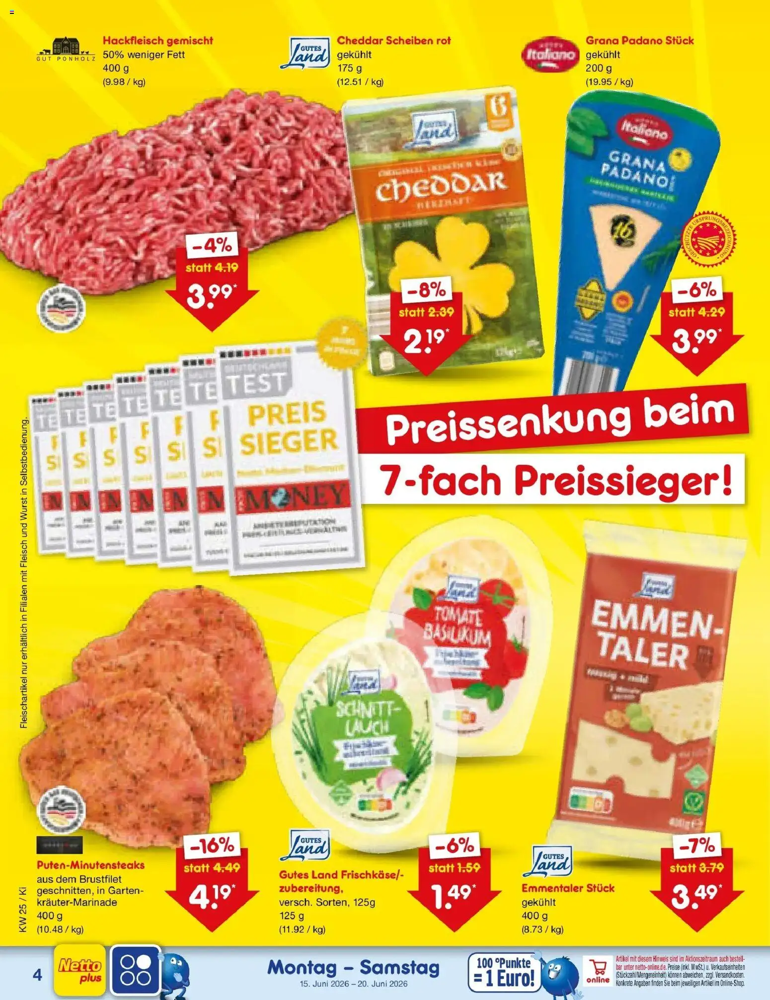 Netto Marken-Discount Prospekt Mistelbach – gültig ab 15.06.2026 | Seite: 4 | Produkte: Wurst, Fleisch, Hackfleisch