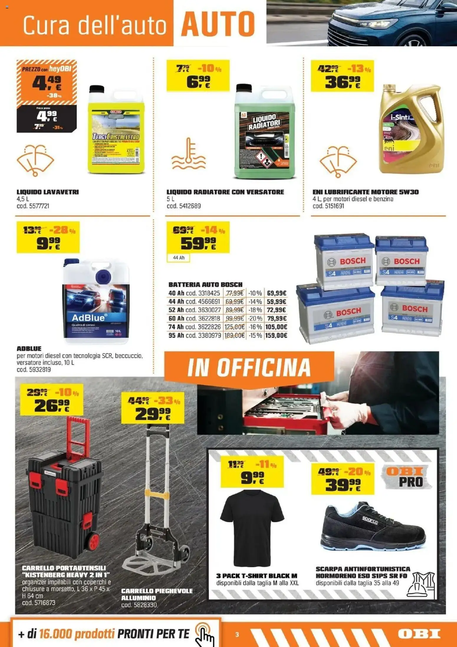 Volantino OBI del 30/07/2026 | Pagina: 3 | Prodotti: Tè, Liquido lavavetri, Batteria, Vaschette
