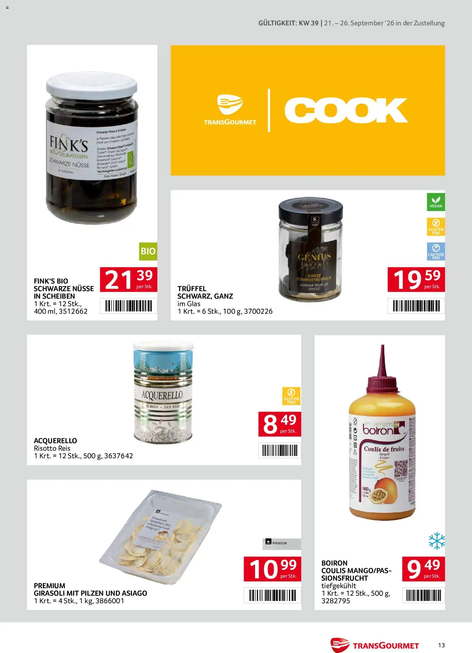 Transgourmet Zustellaktion gültig ab 20.09.2026 | Seite: 13 | Produkte: Nüsse, Reis