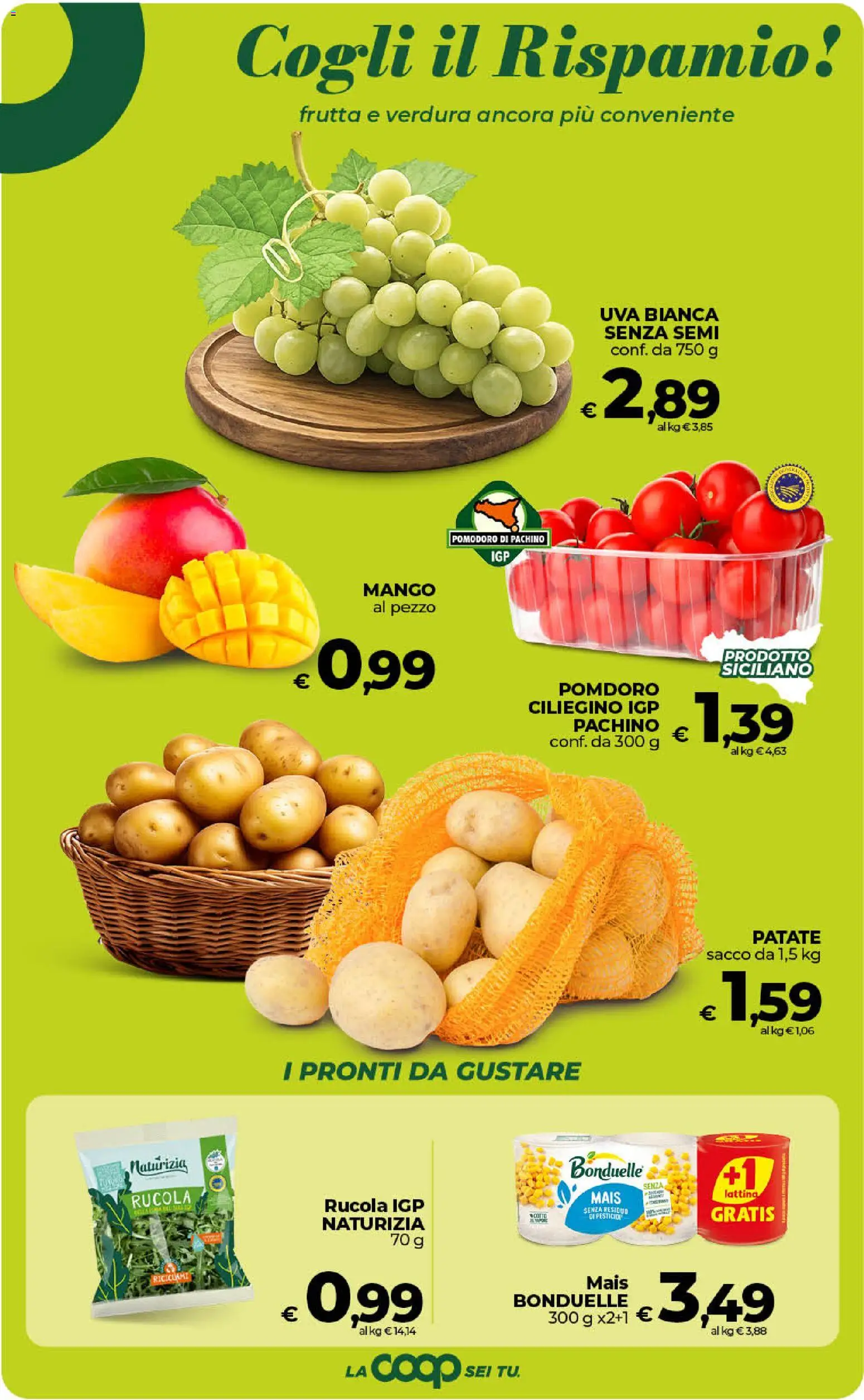 Volantino COOP del 31/07/2026 | Pagina: 12 | Prodotti: Patate, Frutta, Mango, Mais