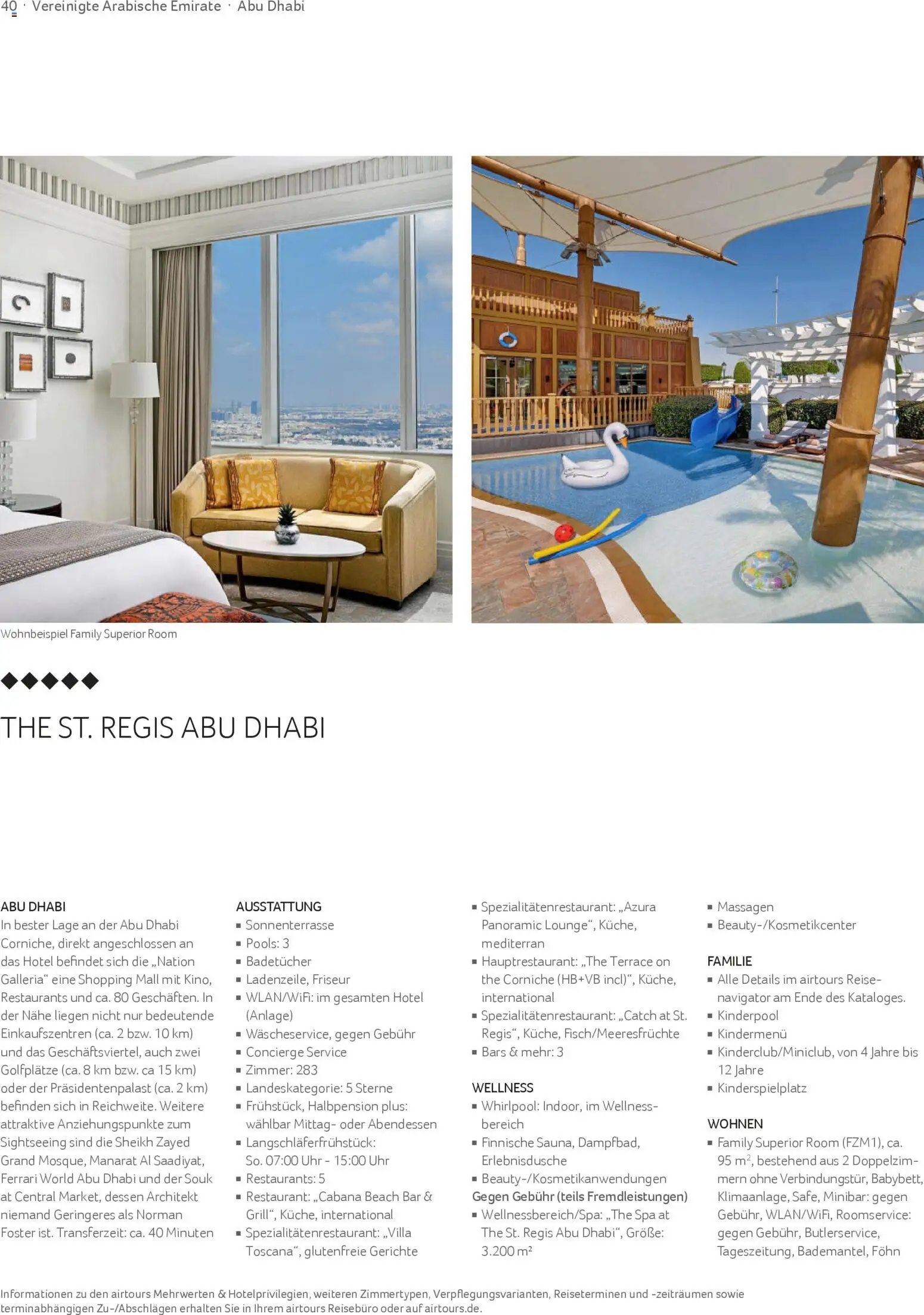 TUI airtours Katalog  Familie 2025/26 – gültig ab 01.11.2025 | Seite: 40 | Produkte: Babybett, Gerichte, Föhn, Uhr