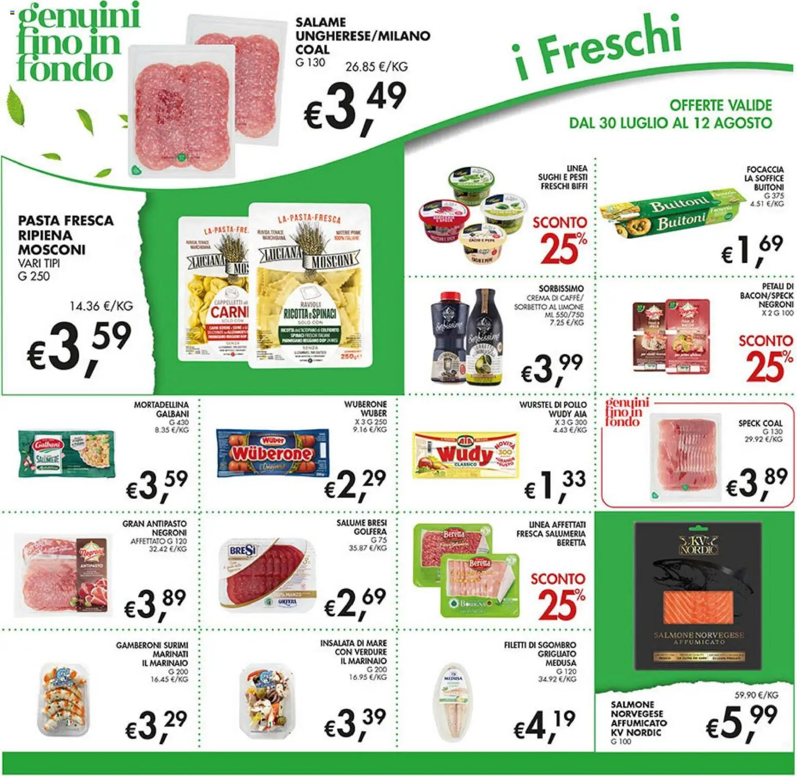 Volantino Coal del 30/07/2026 | Pagina: 10 | Prodotti: Insalata, Pasta, Spinaci, Sgombro
