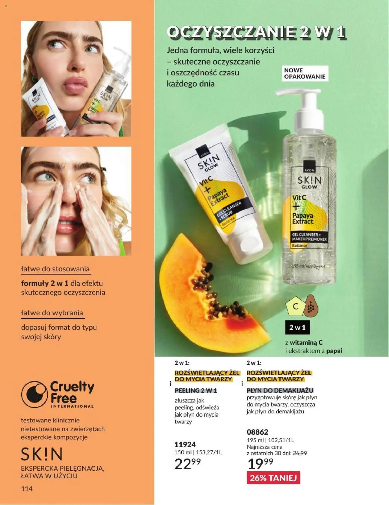 Avon Katalog 8 2026 od 01.08.2026 | Strona: 114 | Produkty: Płyn do demakijażu, Peeling