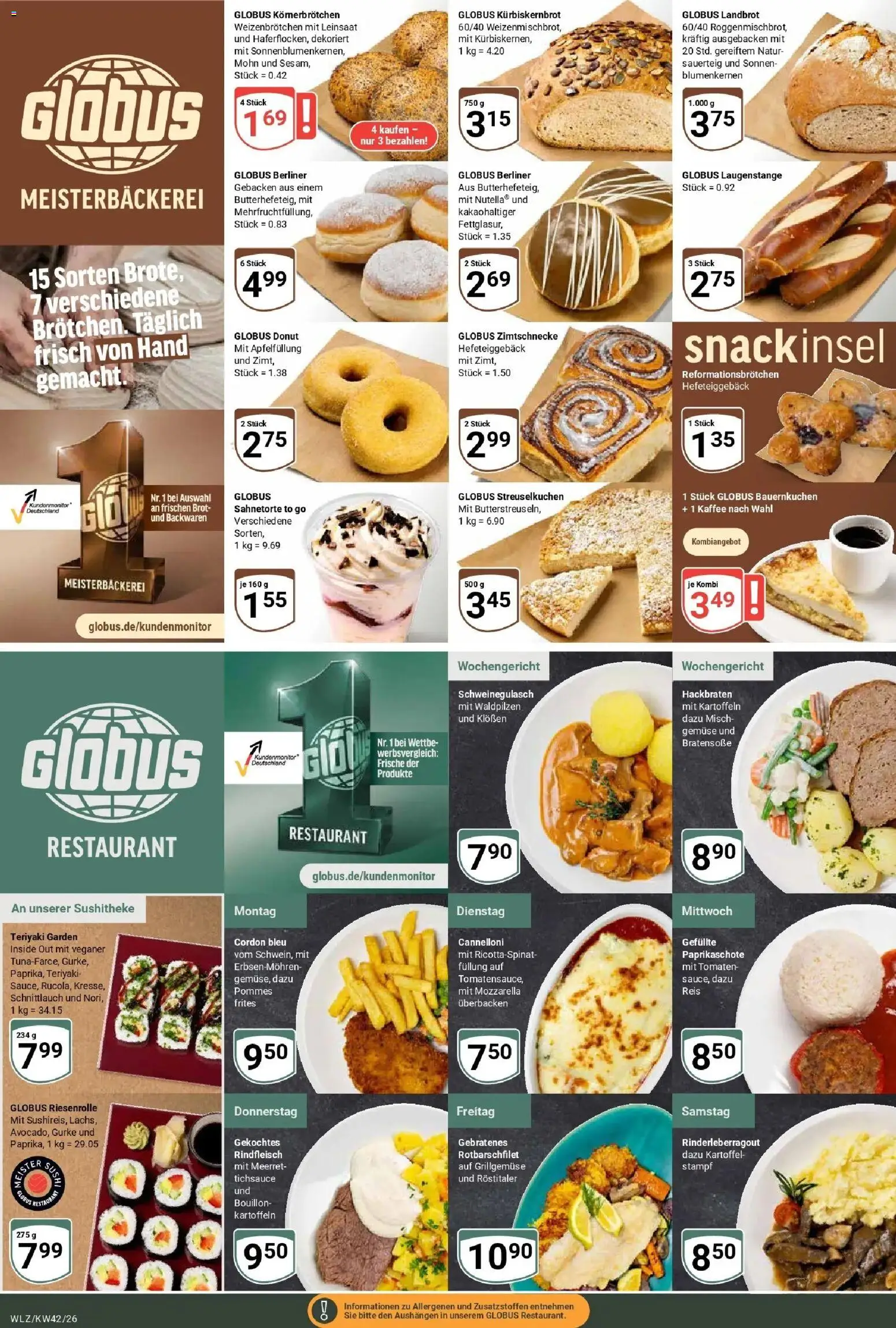 Globus Prospekt Weischlitz (ab 12.10.2026) » Angebote online | Seite: 7 | Produkte: Schweinegulasch, Mozzarella, Kartoffeln, Reis