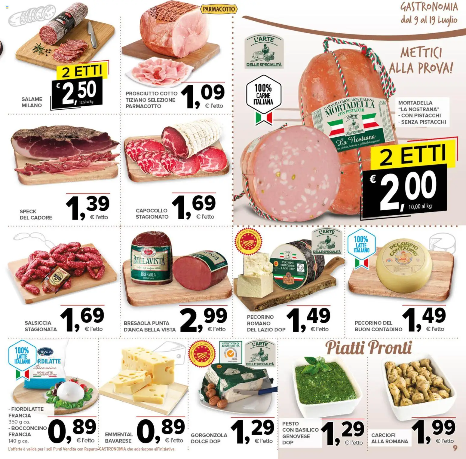 Volantino Todis del 09/07/2026 | Pagina: 9 | Prodotti: Basilico, Pistacchi, Pecorino, Emmental