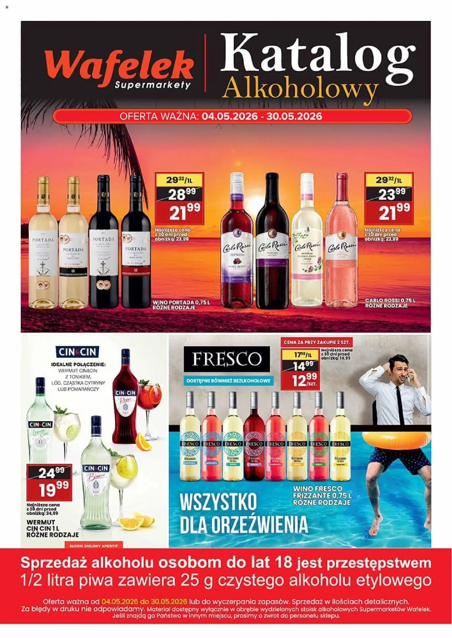 Wafelek gazetka alkoholowa od 04.05.2026 | Strona: 4 | Produkty: Cytryny, Wino, Fresco, Carlo Rossi