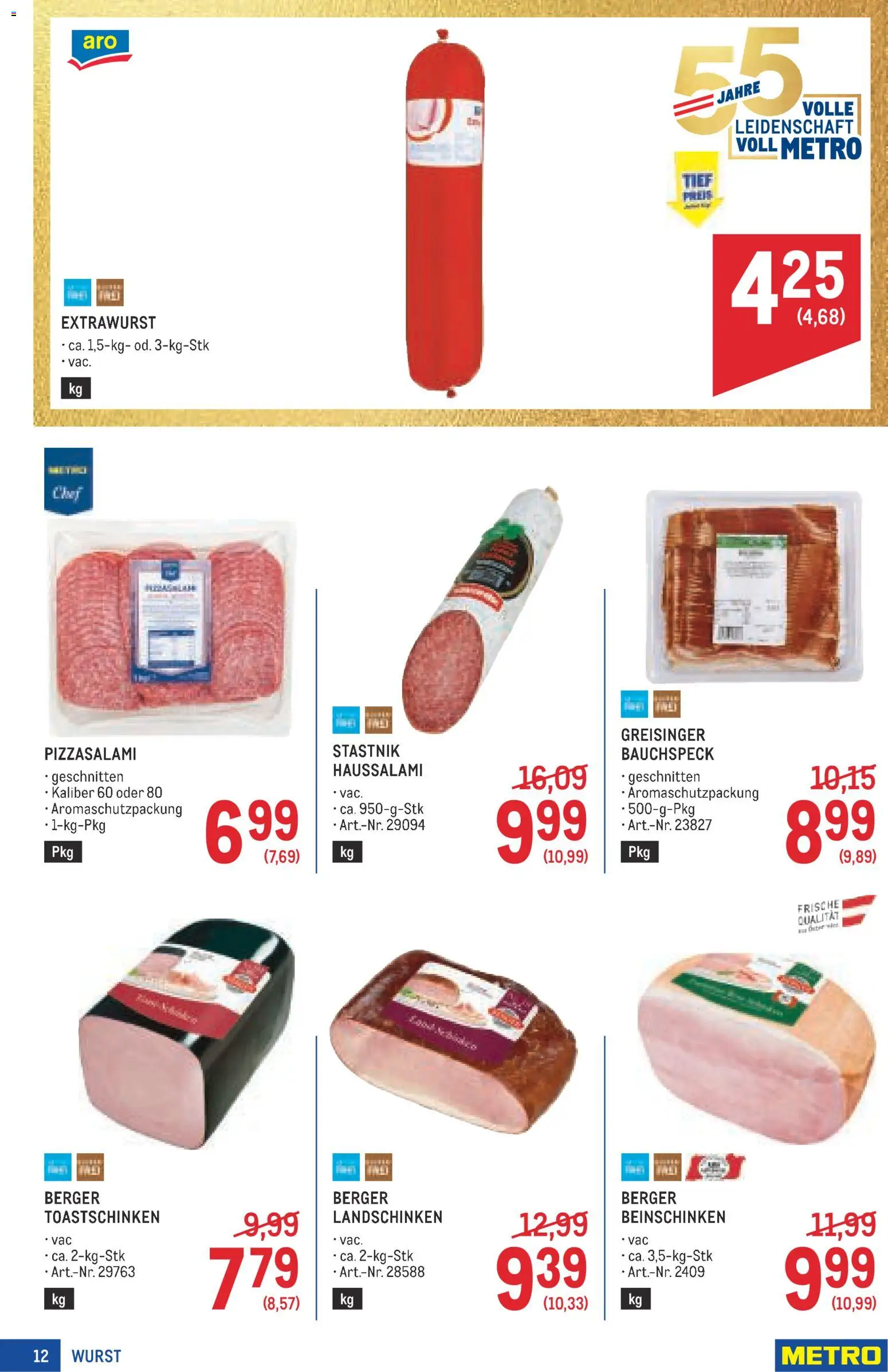 Metro angebote Profi gültig ab 09.07.2026 | Seite: 12 | Produkte: Wurst