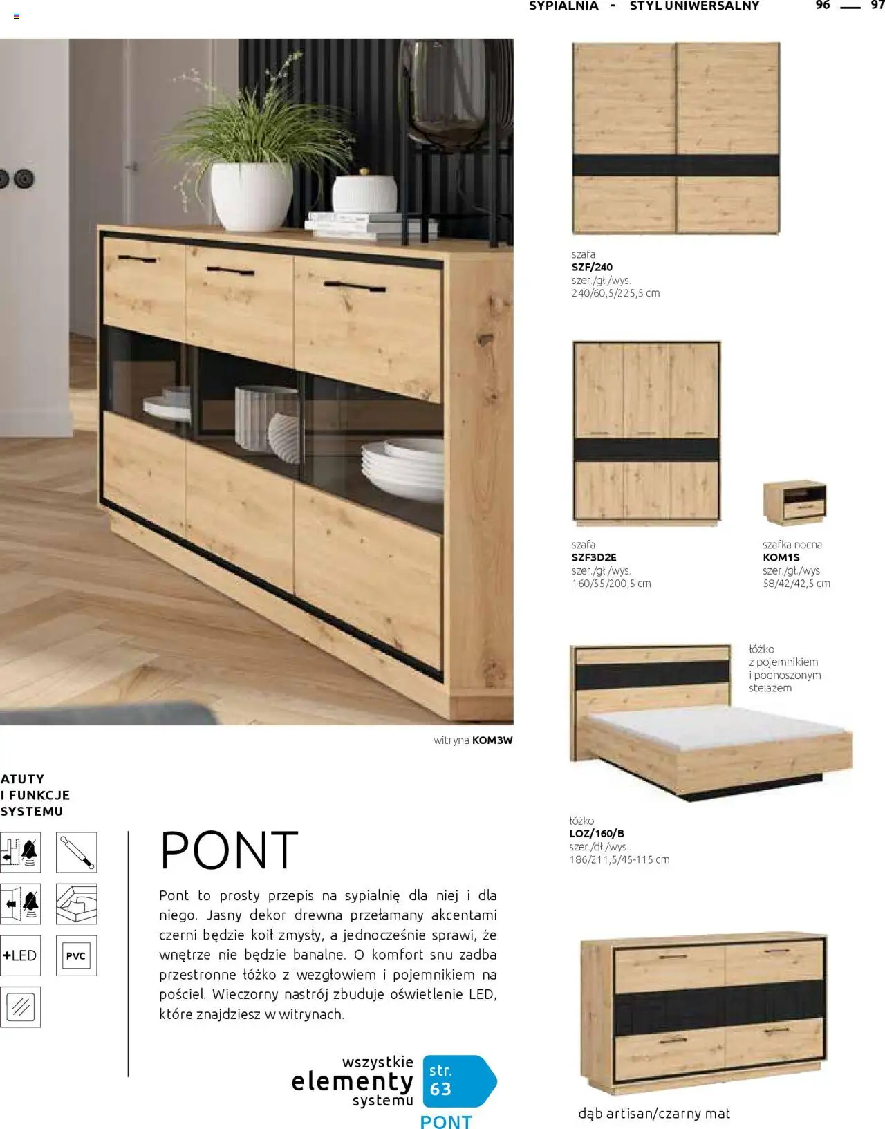Black Red White Gazetka - Katalog rodzinnych wnętrz od 24.05.2024 | Strona: 97 | Produkty: Łóżko, Szafa, Witryna, Szafka nocna