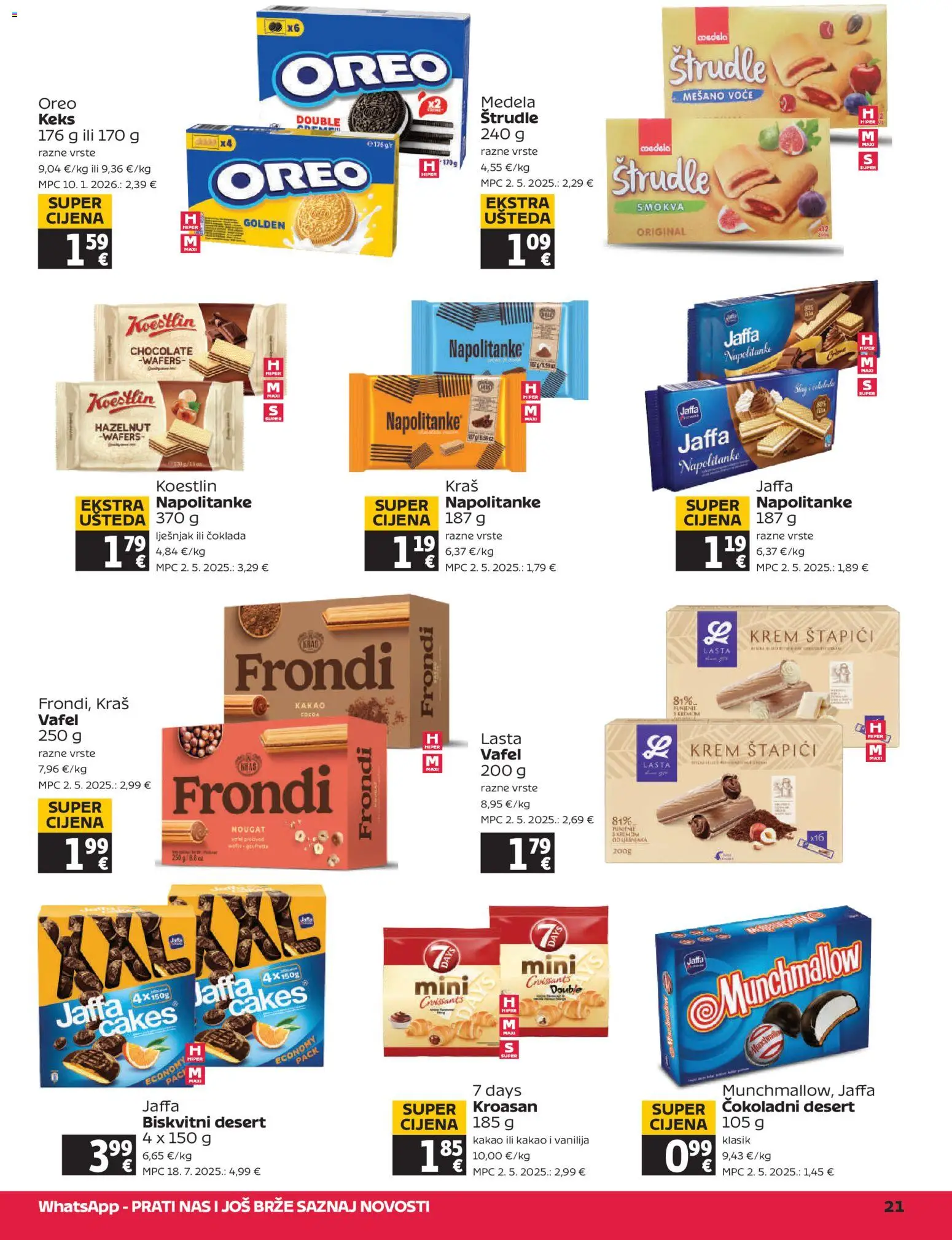 Tommy katalog | vrijedi od 07.05.2026 | Stranica: 21 | Proizvodi: Keks, Štapići, Kroasan, Štrudle