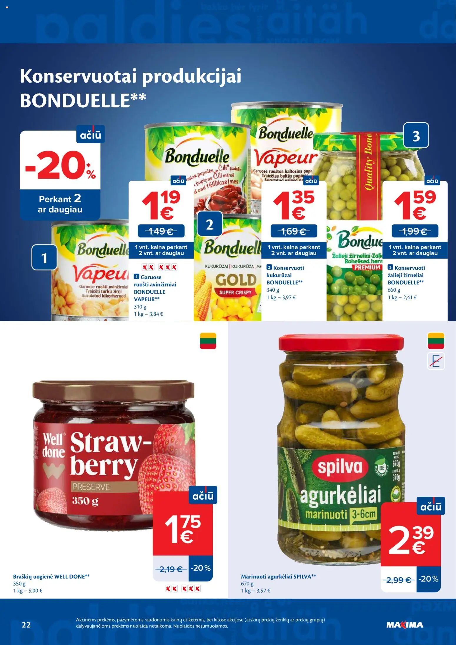 MAXIMA akcijos nuo 19.05.2026 | Puslapis: 22 | Prekių: Kukurūzai, Žirneliai