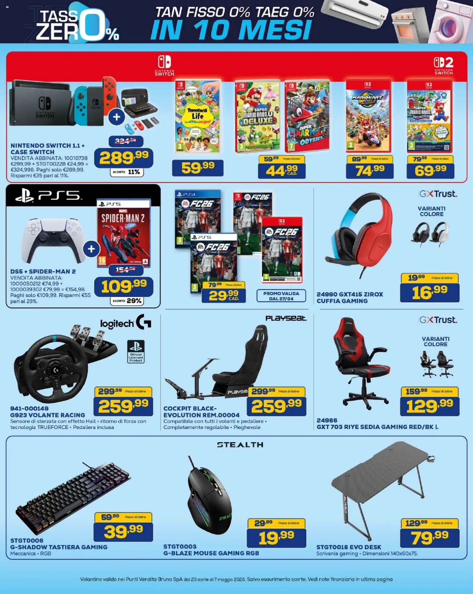 Volantino BRUNO del 23.04.2026 | Pagina: 20 | Prodotti: Mouse, Tastiera, Sedia, Scrivania