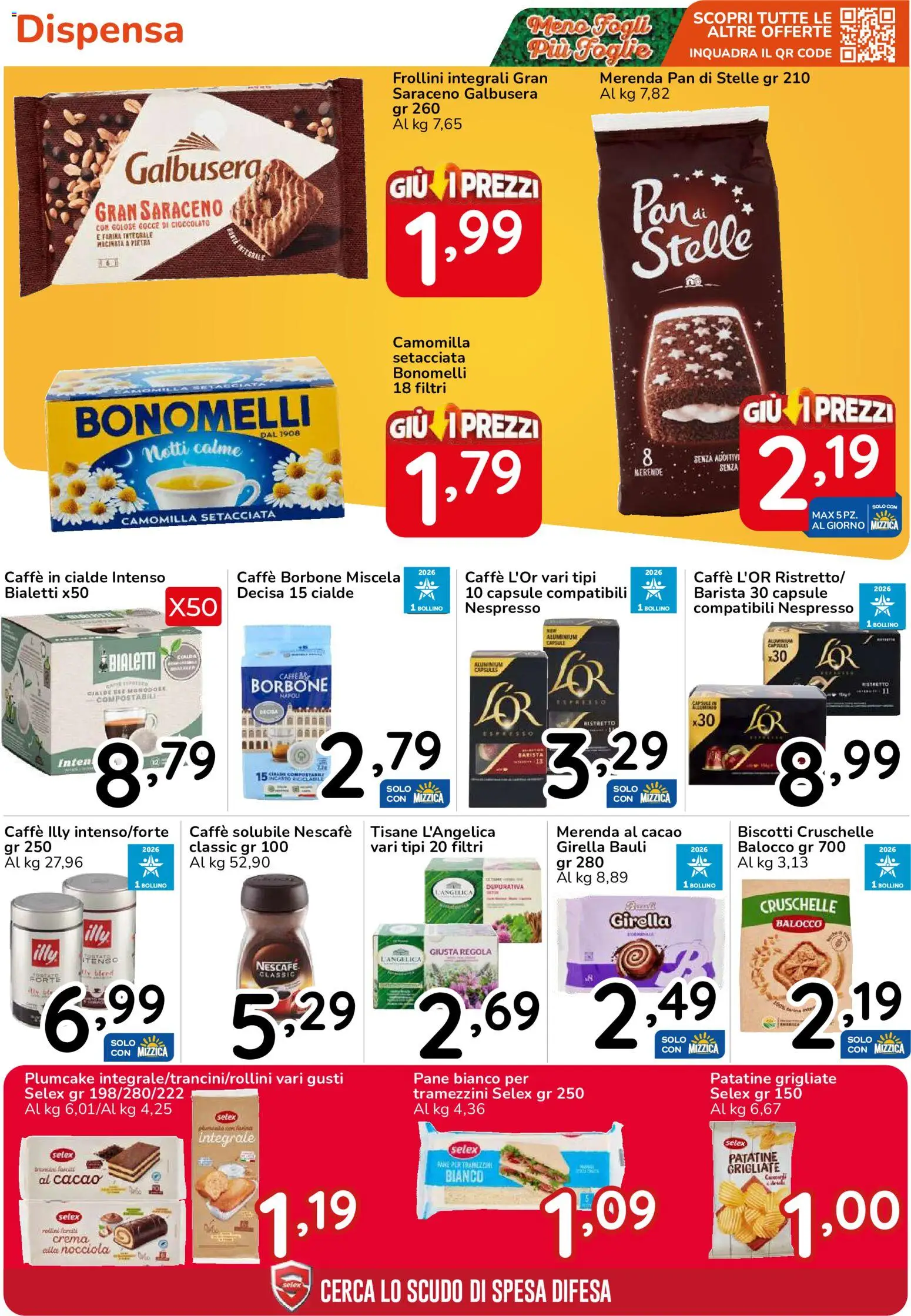 Volantino Famila del 15/10/2026 | Pagina: 19 | Prodotti: Pane, Cacao, Nescafé, Caffè in cialde