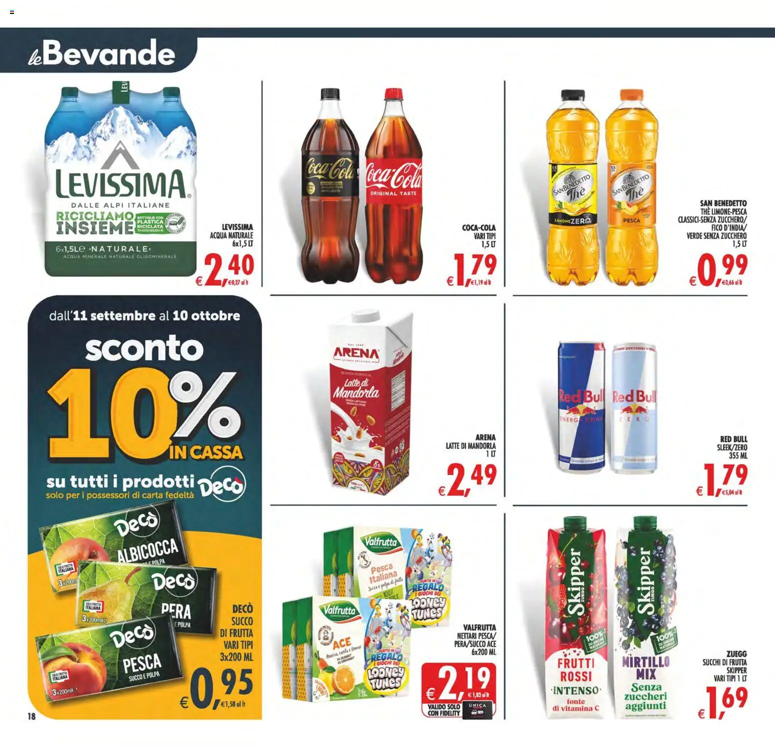 Volantino Decò del 11/09/2026 | Pagina: 18 | Prodotti: Zucchero, Latte, The, Acqua naturale