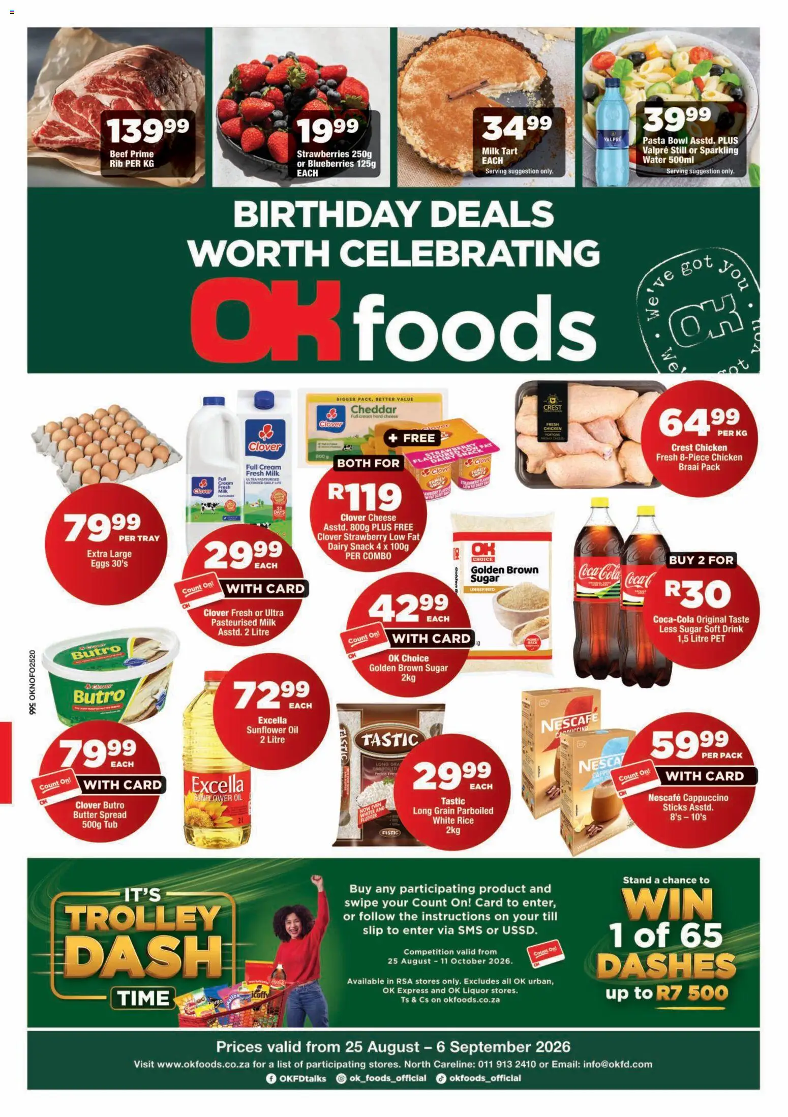 New OK Foods catalogue – valid from 25/08/2026 | Page: 1 | Products: Bowl, Eggs, Rice, Sugar