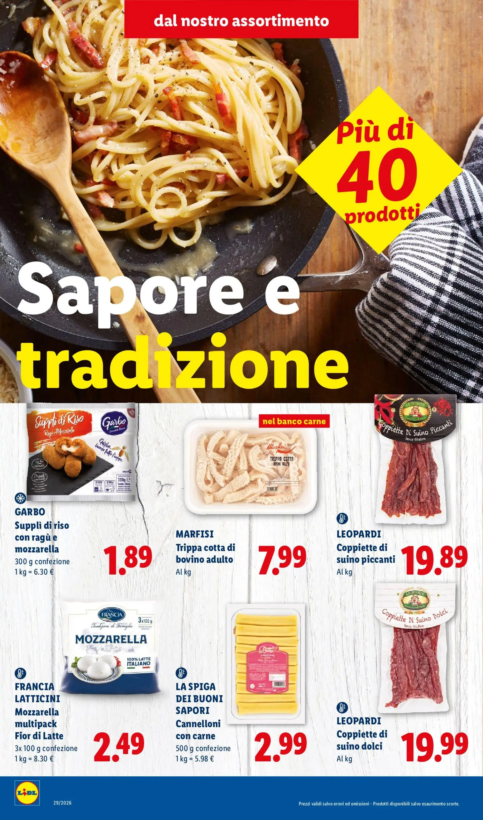 Volantino Lidl del 16/07/2026 | Pagina: 2 | Prodotti: Bovino, Suino, Mozzarella, Ragú