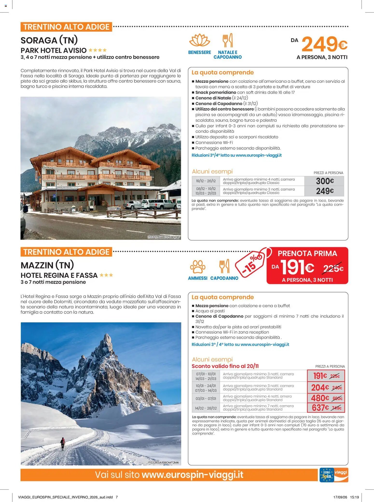 Volantino Eurospin del 17/09/2026 | Pagina: 7 | Prodotti: Bevande, Verdure, Piscina, Scarponi