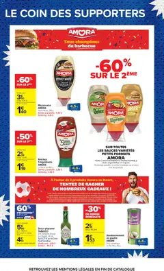 Carrefour - Prévisualisation de Ketchup 5 Ingrédients AMORA, Le flacon de 468 g. valide à partir de 07/07/2026 | Page: 42 | Produits: Poudre, Mayonnaise, Tabasco, Ketchup