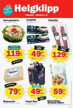 Pekås erbjudanden - Förhandsvisning av reklamblad från butik Pekås aktuell från 25.05.2026 | Sida: 8 | Produkter: Torskfile, Pepsi, Räkor