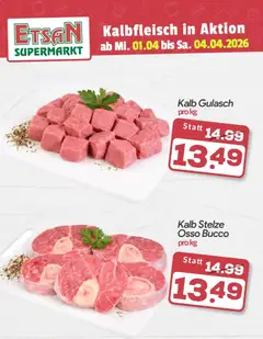 ETSAN Kalbfleisch in Aktion  ab 01.04.2026 gültig