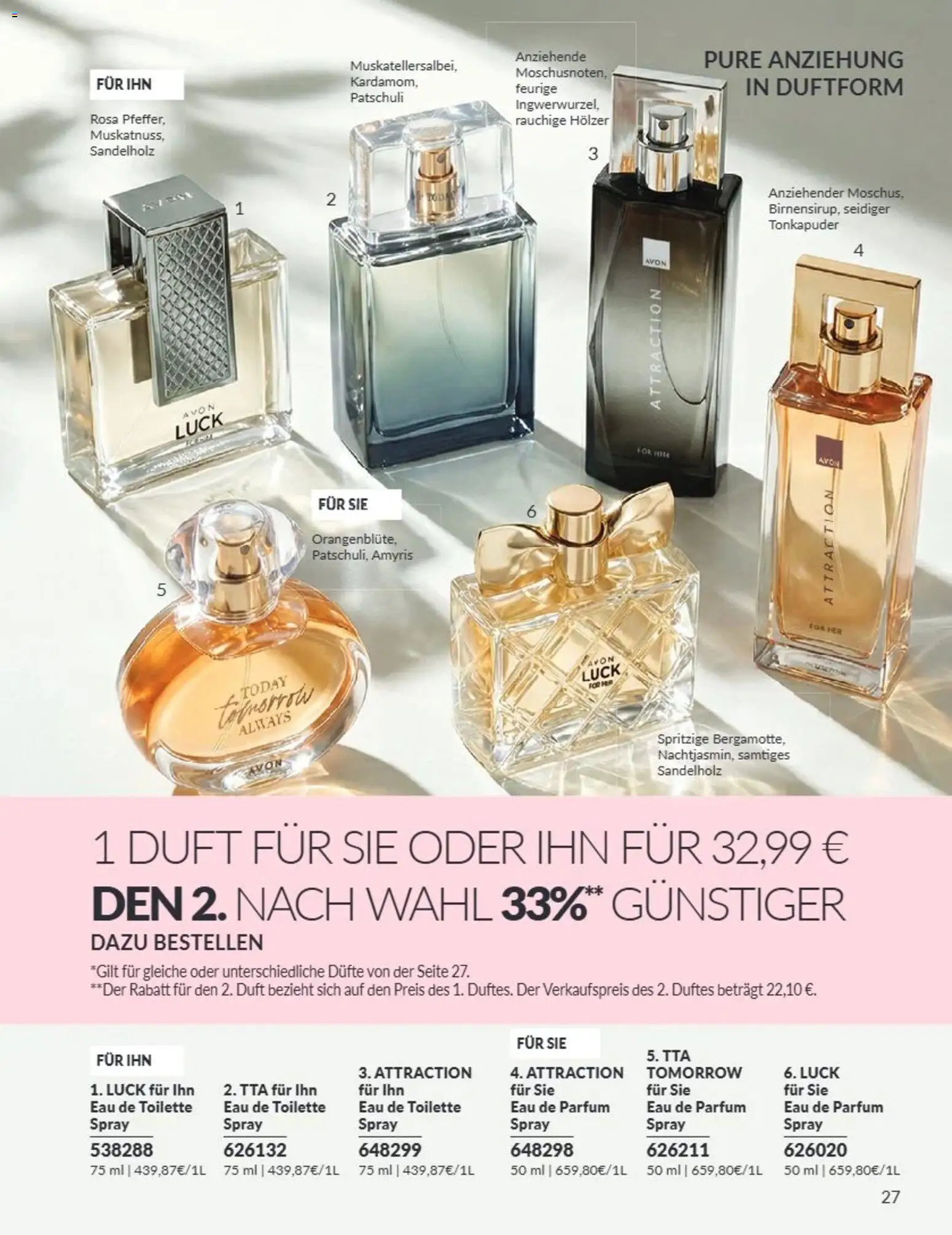 AVON Katalog August 2026 – gültig ab 08.08.2026 | Seite: 27 | Produkte: Toilette, Parfüm, Eau de Toilette, Eau de Parfum