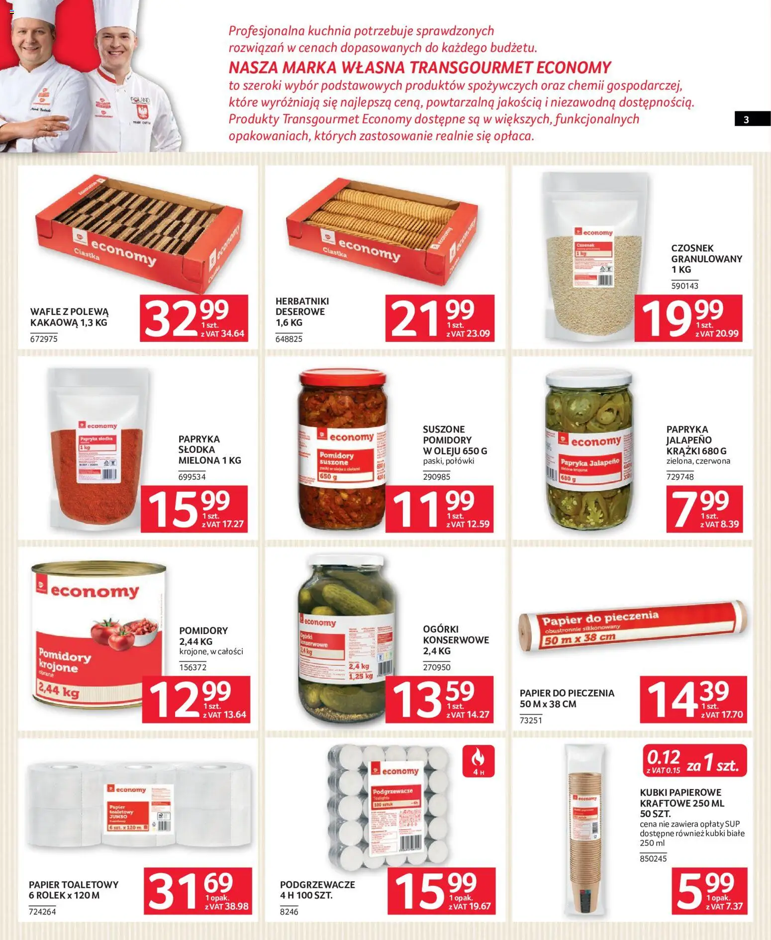 Selgros cash&carry gazetka - Oferta dla gastronomii od 08.10.2026 | Strona: 3 | Produkty: Jalapeno, Pomidory, Ciastka, Ogórki