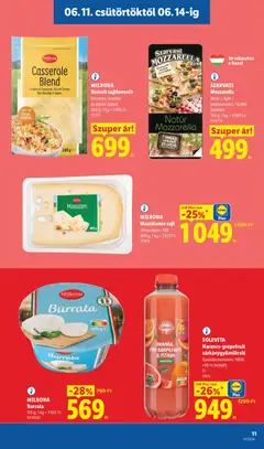 MILBONA Burrata, Burrata - amely érvényes a következő dátumtól: 11.06.2026 | Oldal: 11