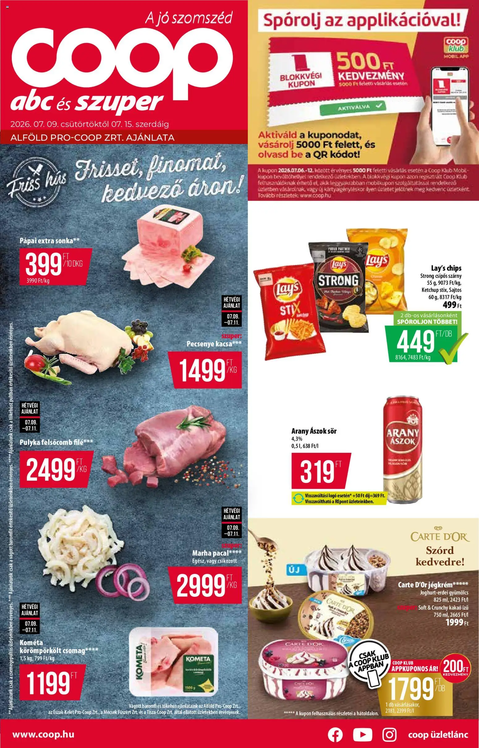 COOP akciós ujság - amely érvényes a következő dátumtól: 09.07.2026 | Oldal: 1