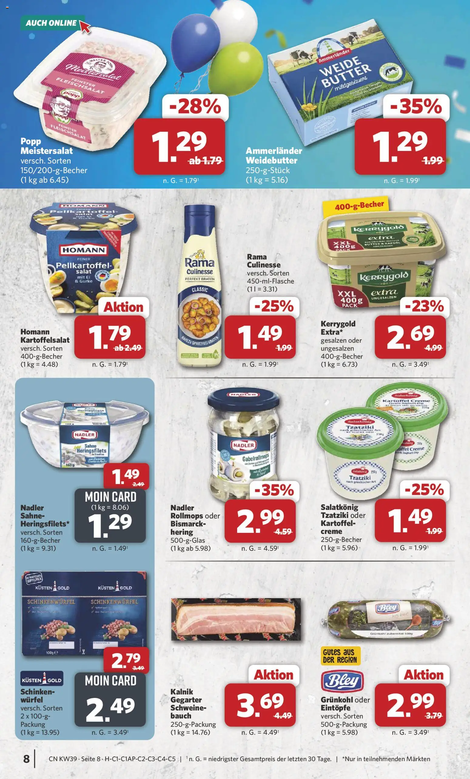 Combi Prospekt – gültig ab 21.09.2026 | Seite: 8 | Produkte: Rama, Joghurt, Schinken, Sahne