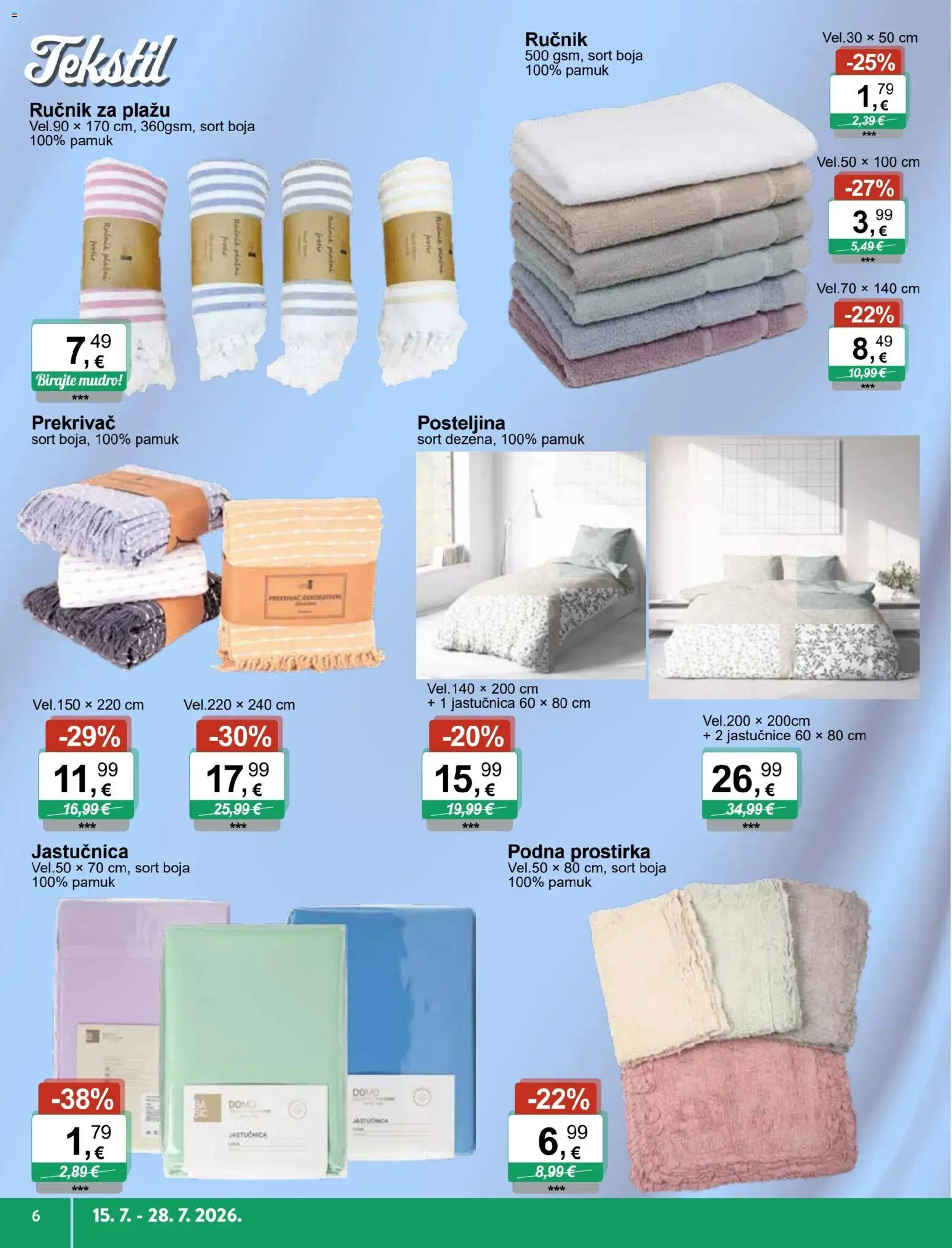 KTC katalog | vrijedi od 15.07.2026 | Stranica: 6 | Proizvodi: Ručnik, Jastučnica, Posteljina
