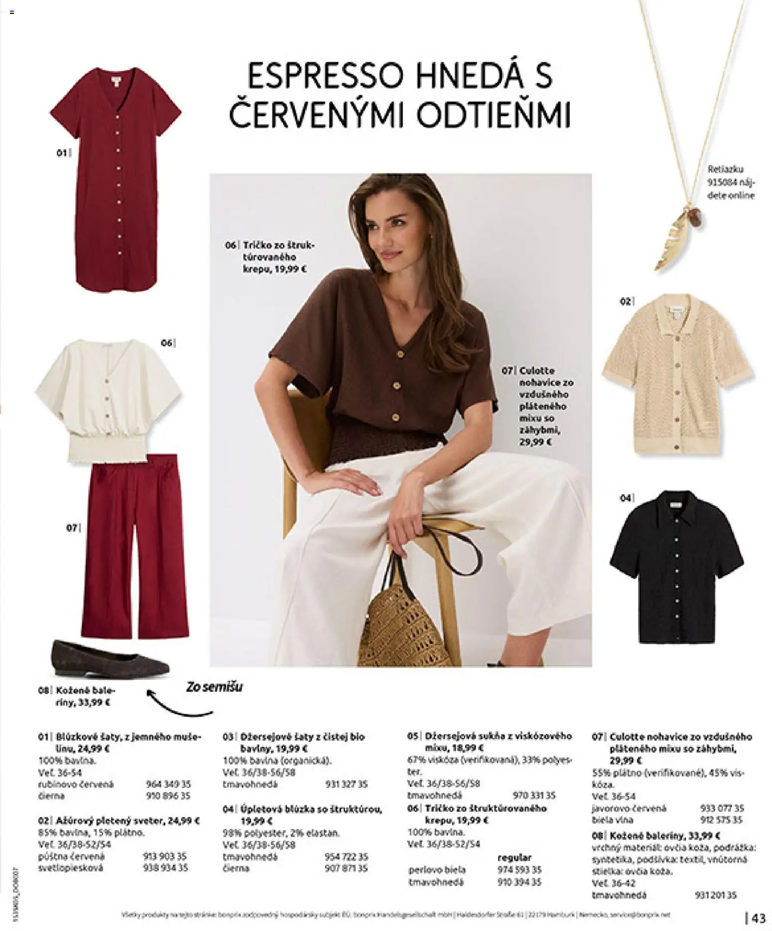 Nové Bonprix akcie – leták je platný od 01.01.2026 | Strana: 45 | Produkty: Šaty, Tričko, Blúzka, Nohavice
