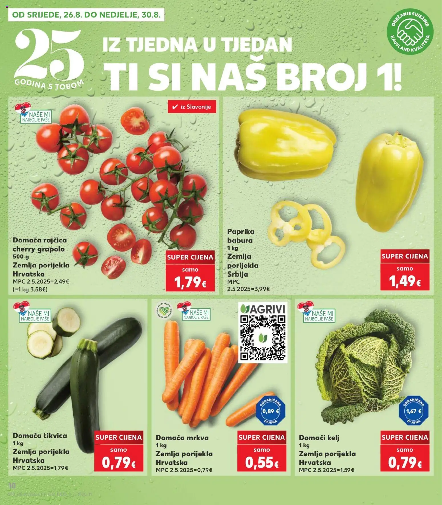 Kaufland HR akciós ujság - amely érvényes a következő dátumtól: 2026.08.26. | Oldal: 10 | Termékek: Paprika, Víz